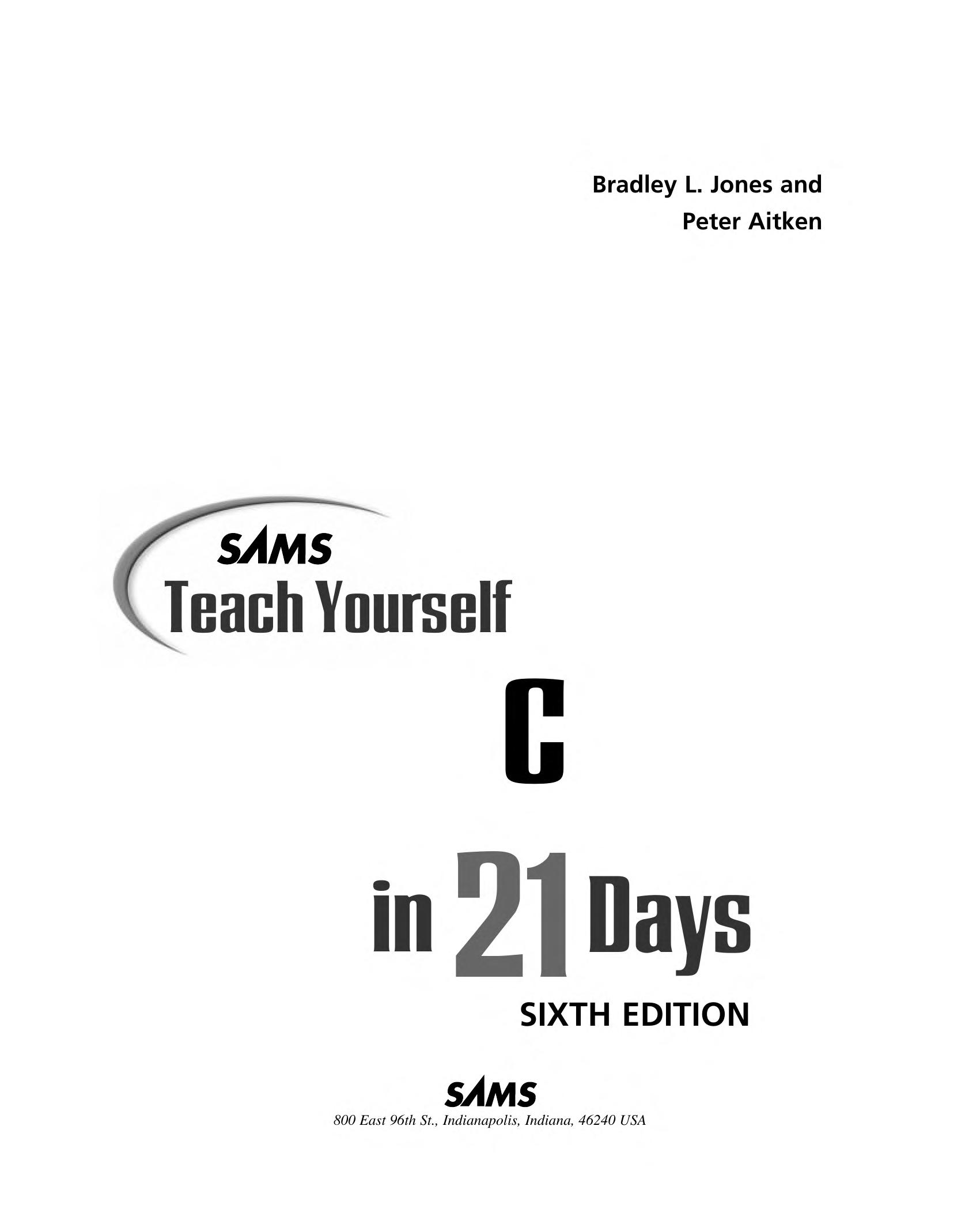 Sams Teach Yourself C In 21 Days