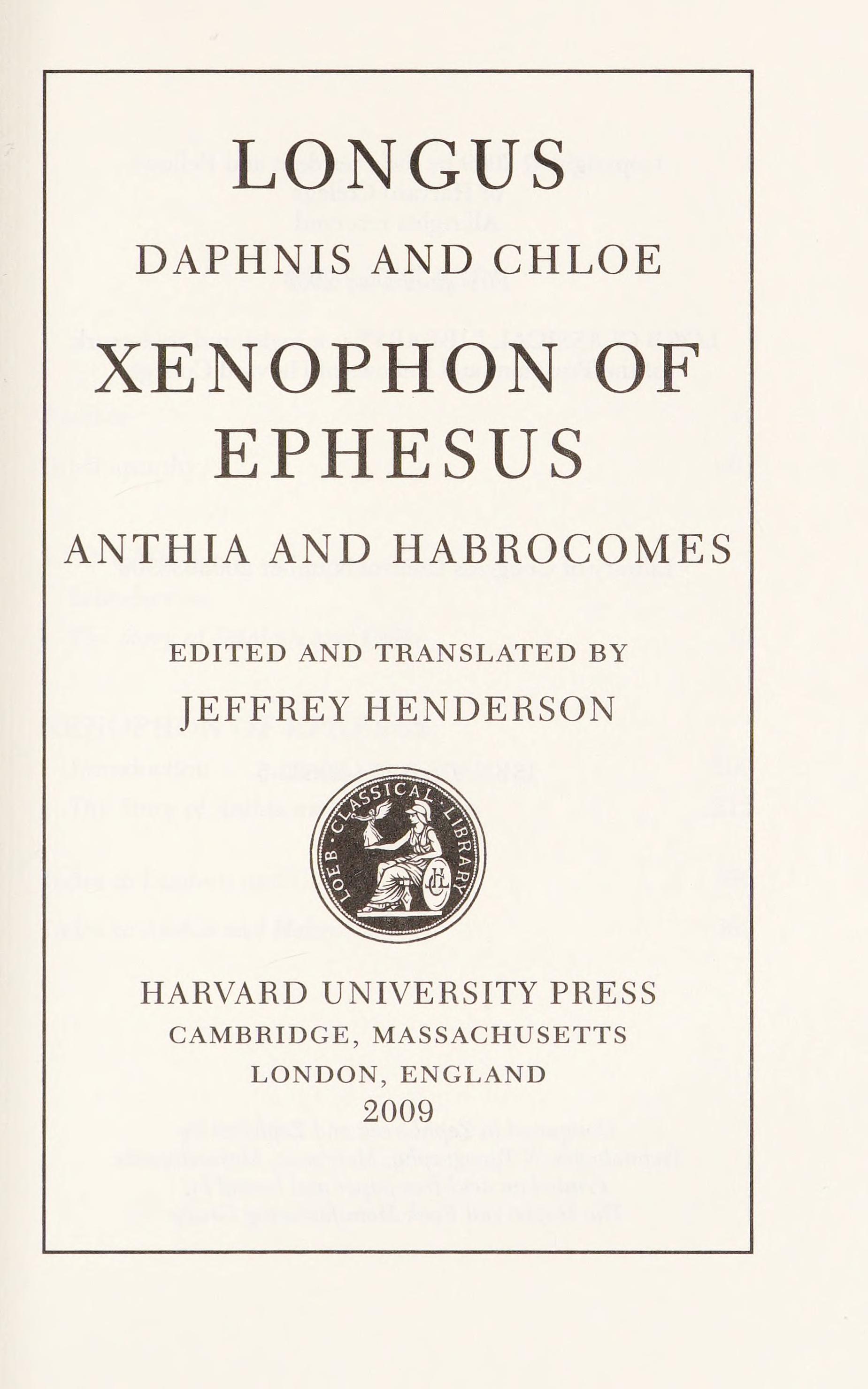 Daphnis And Chloe. Anthia And Habrocomes