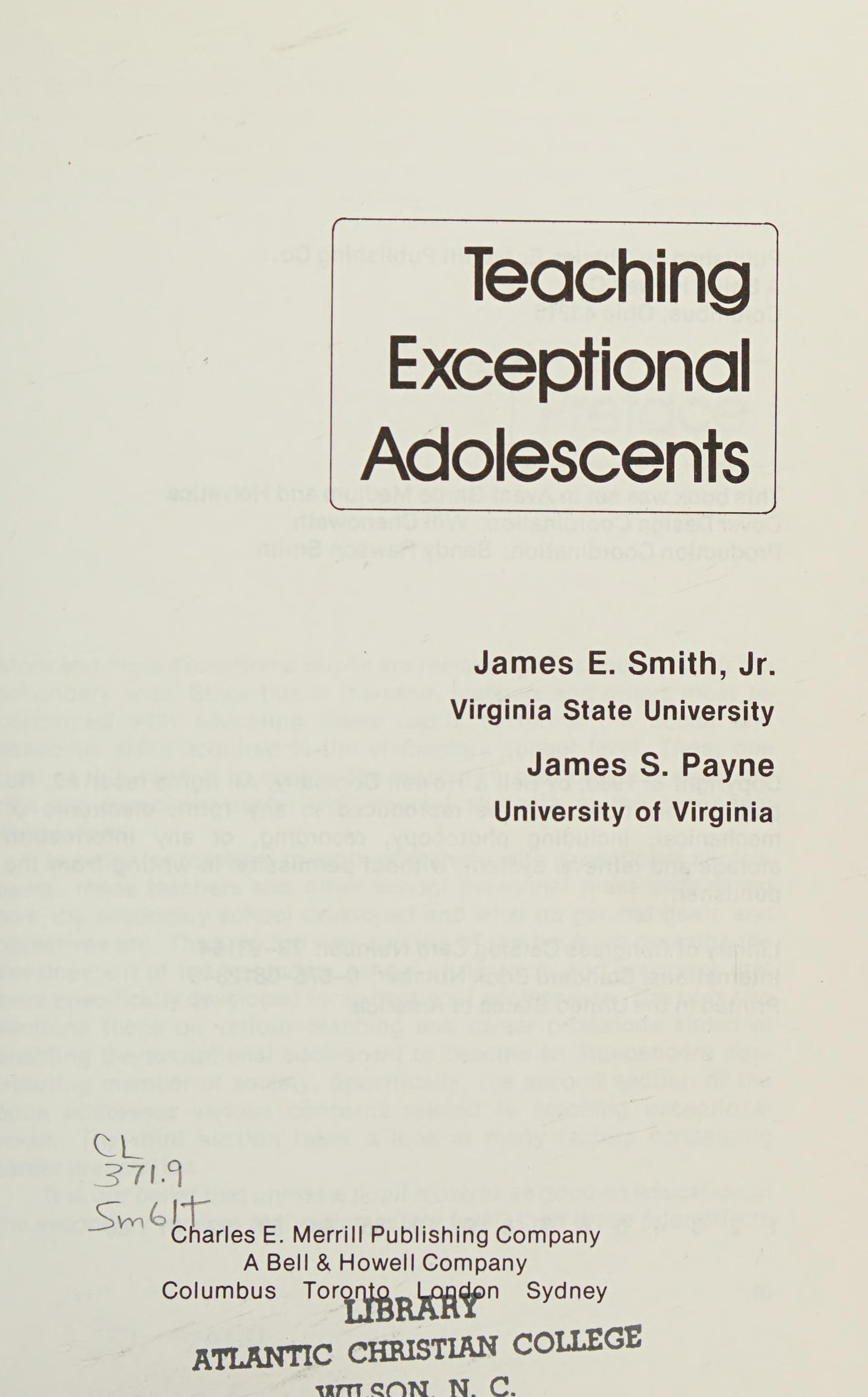 Teaching Exceptional Adolescents