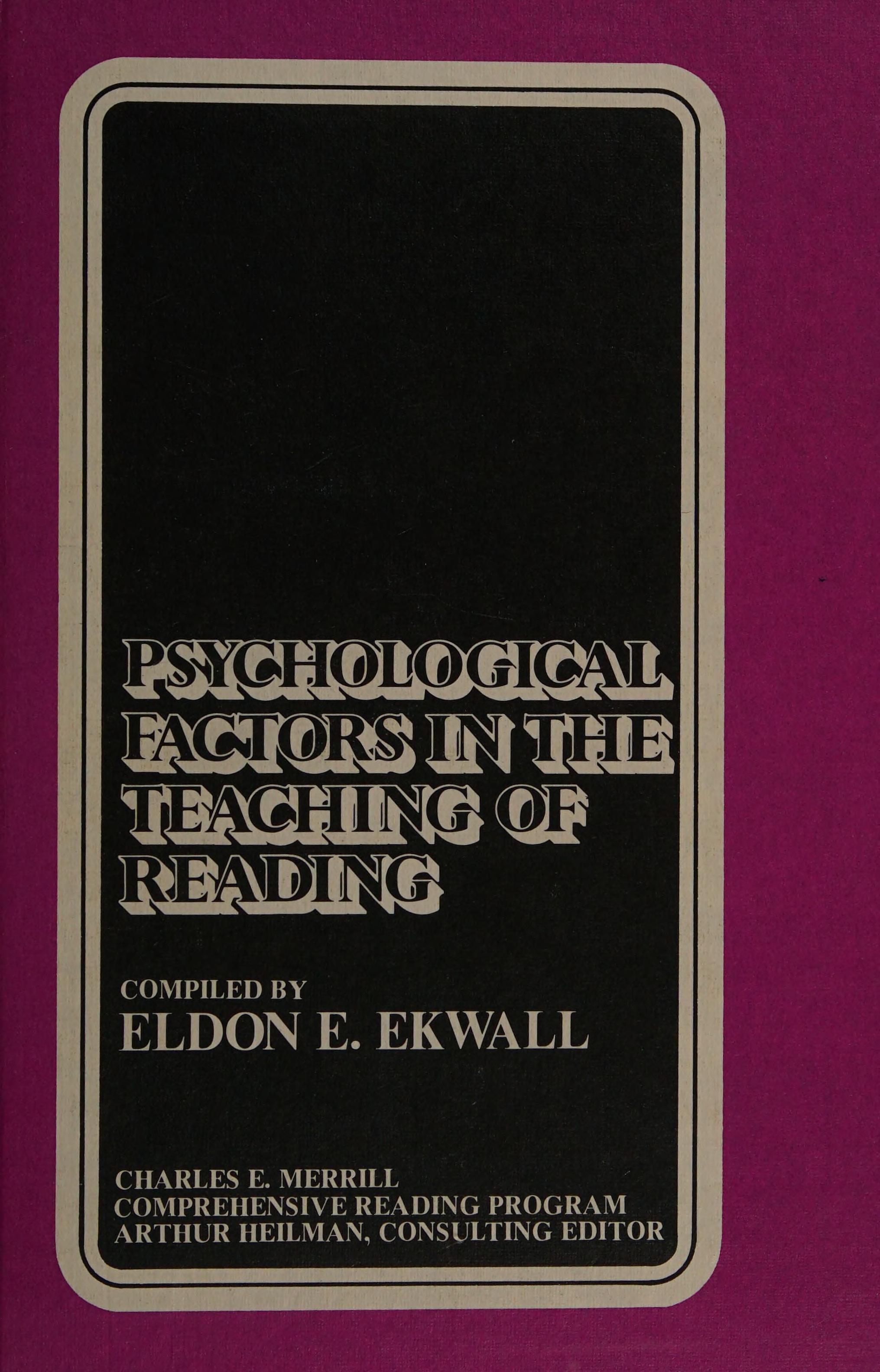 Psychological Factors In The Teaching Of Reading