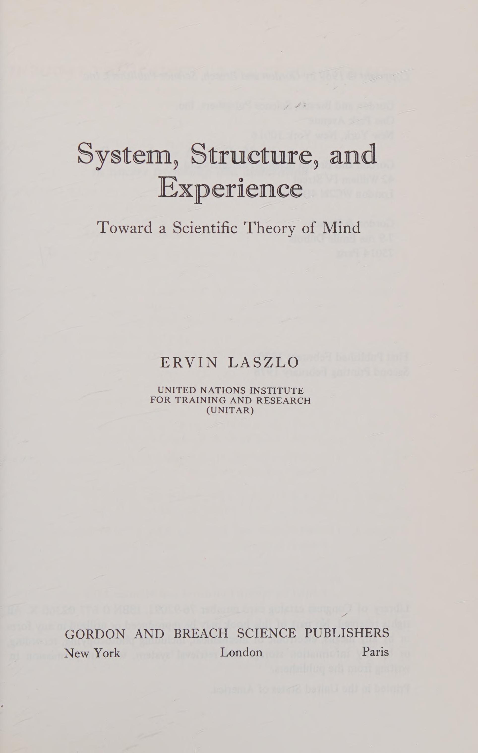 System, Structure, And Experience