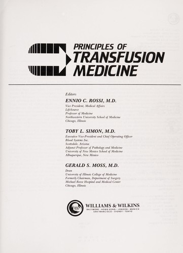 Principles Of Transfusion Medicine