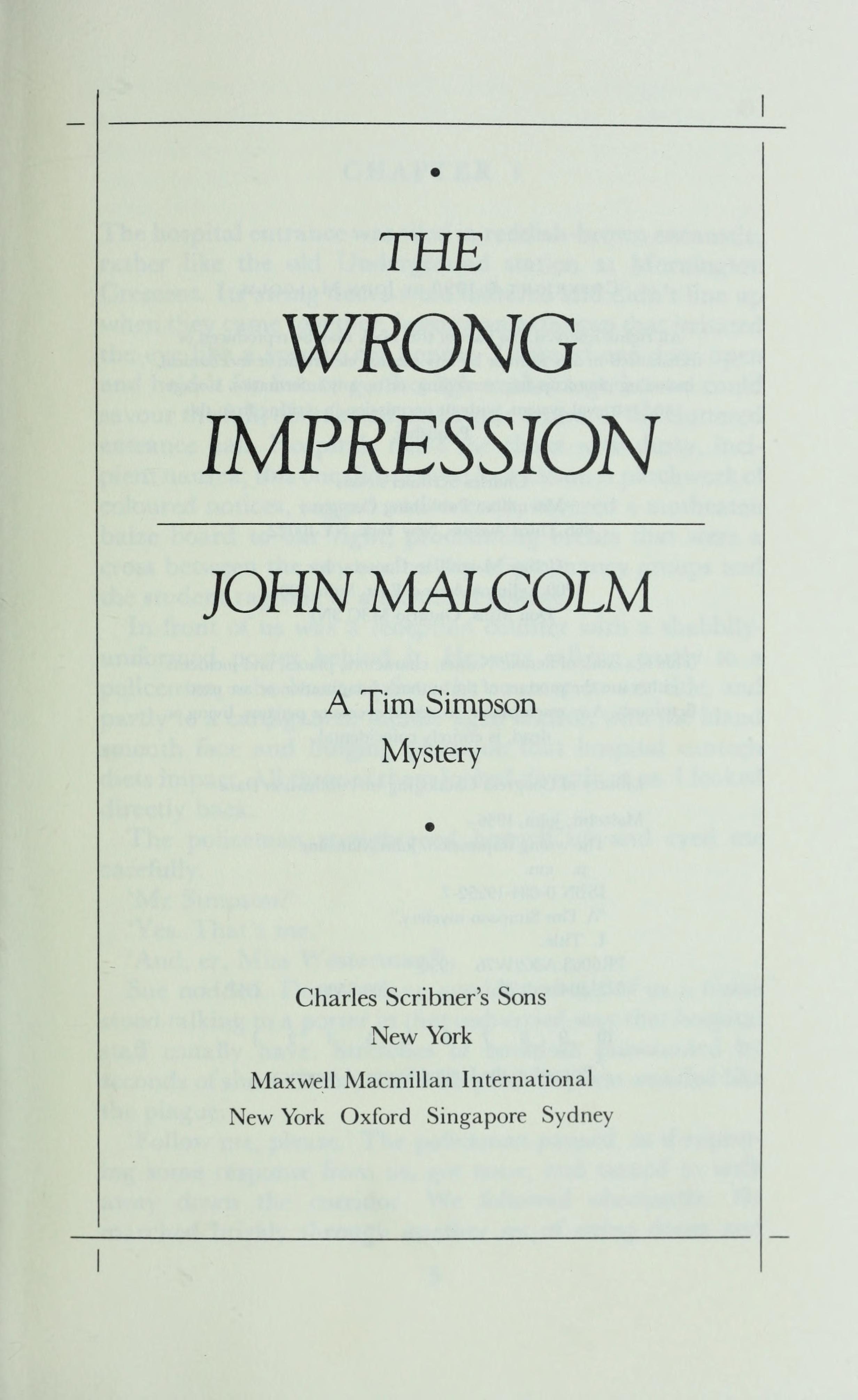 The Wrong Impression