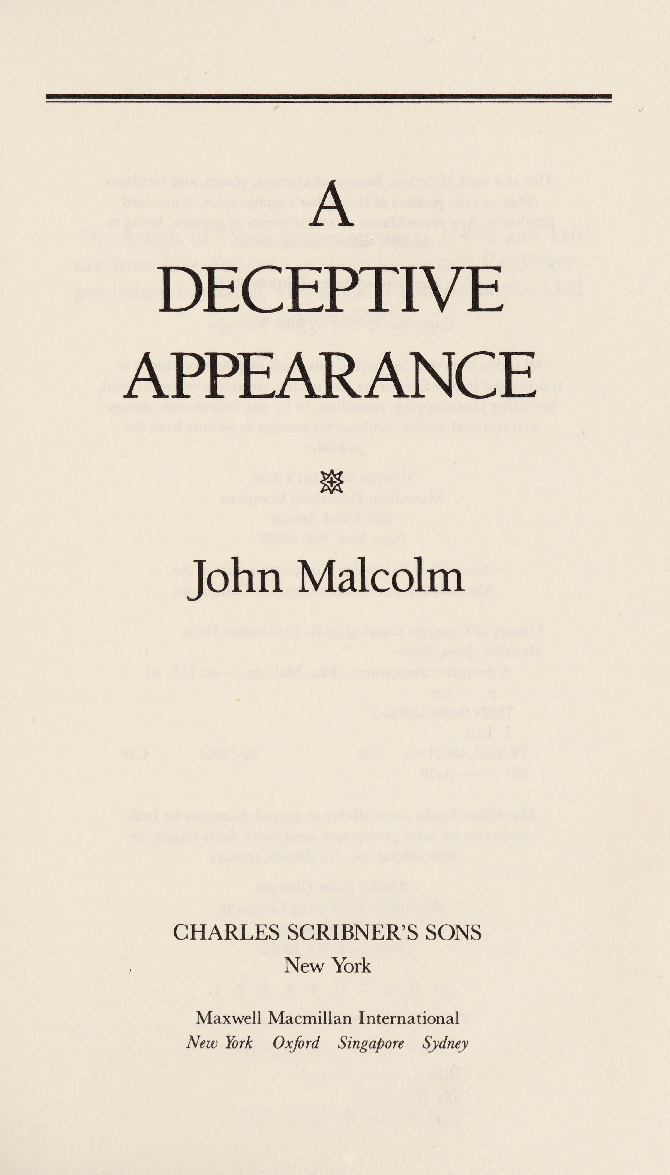 A DECEPTIVE APPEARANCE