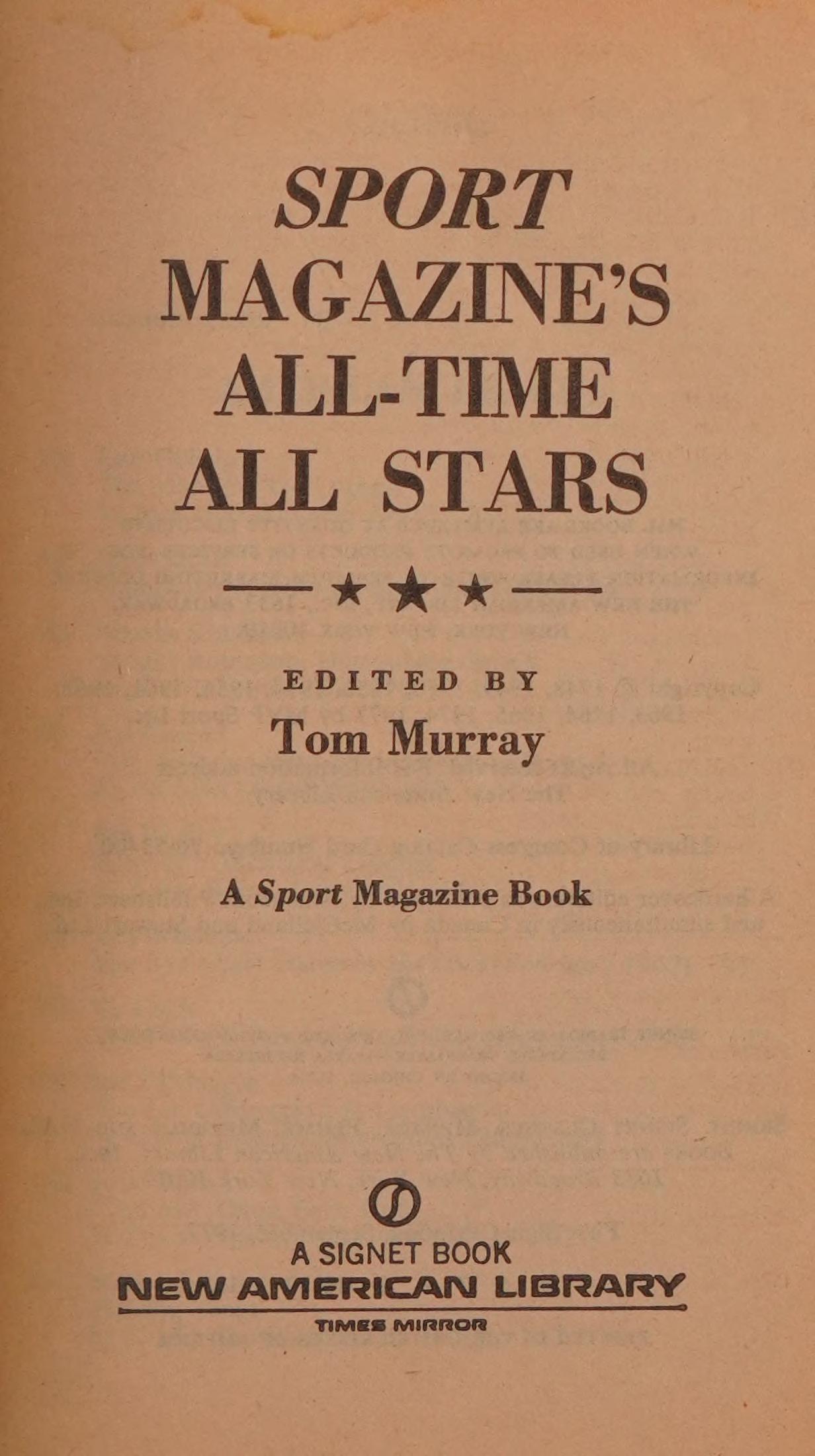 Sport Magazine'S All-Time All Stars