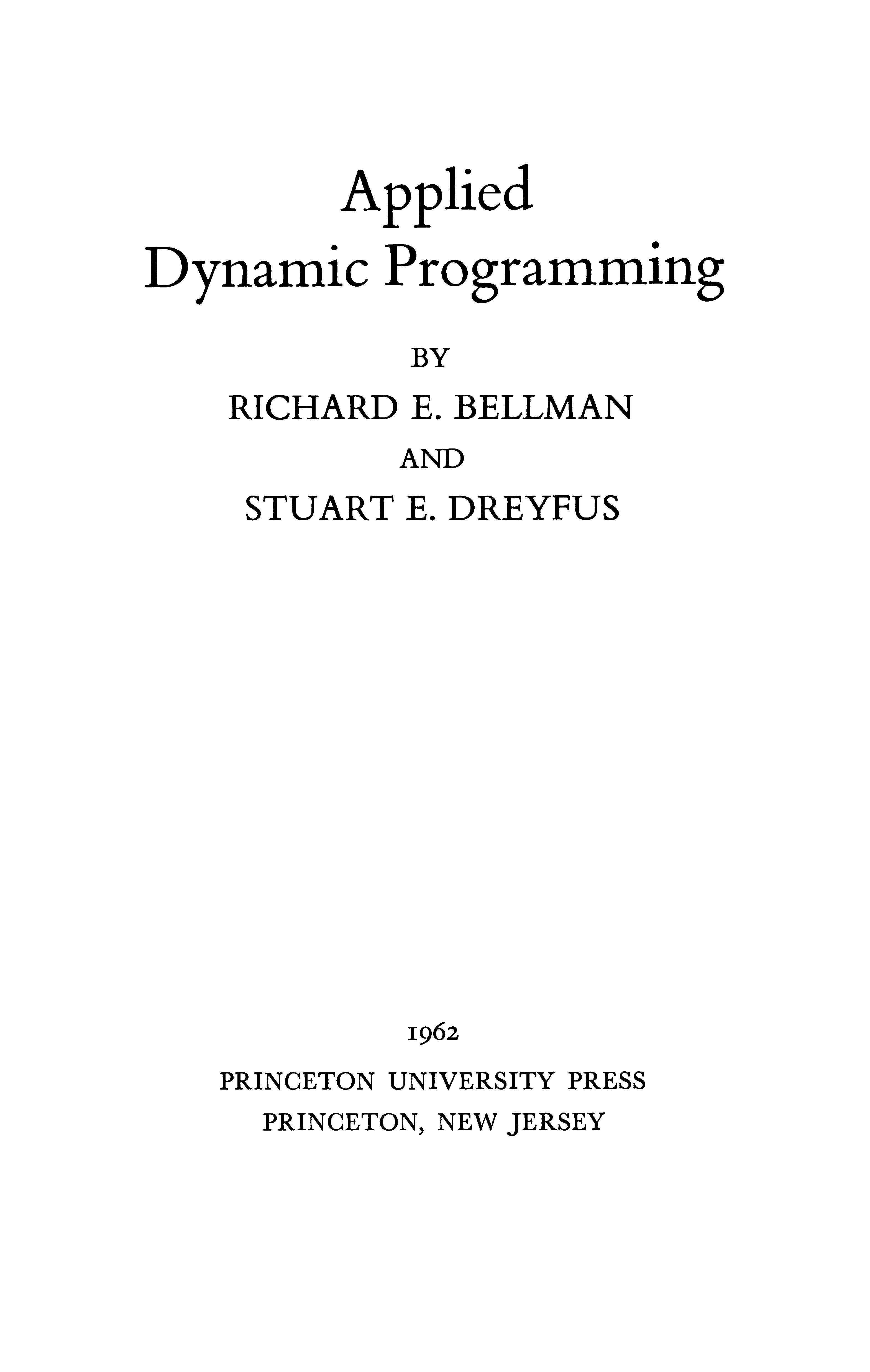 Applied Dynamic Programming