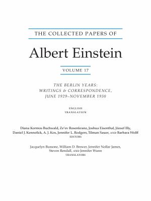Collected Papers of Albert Einstein, Volume 17 : The Berlin Years