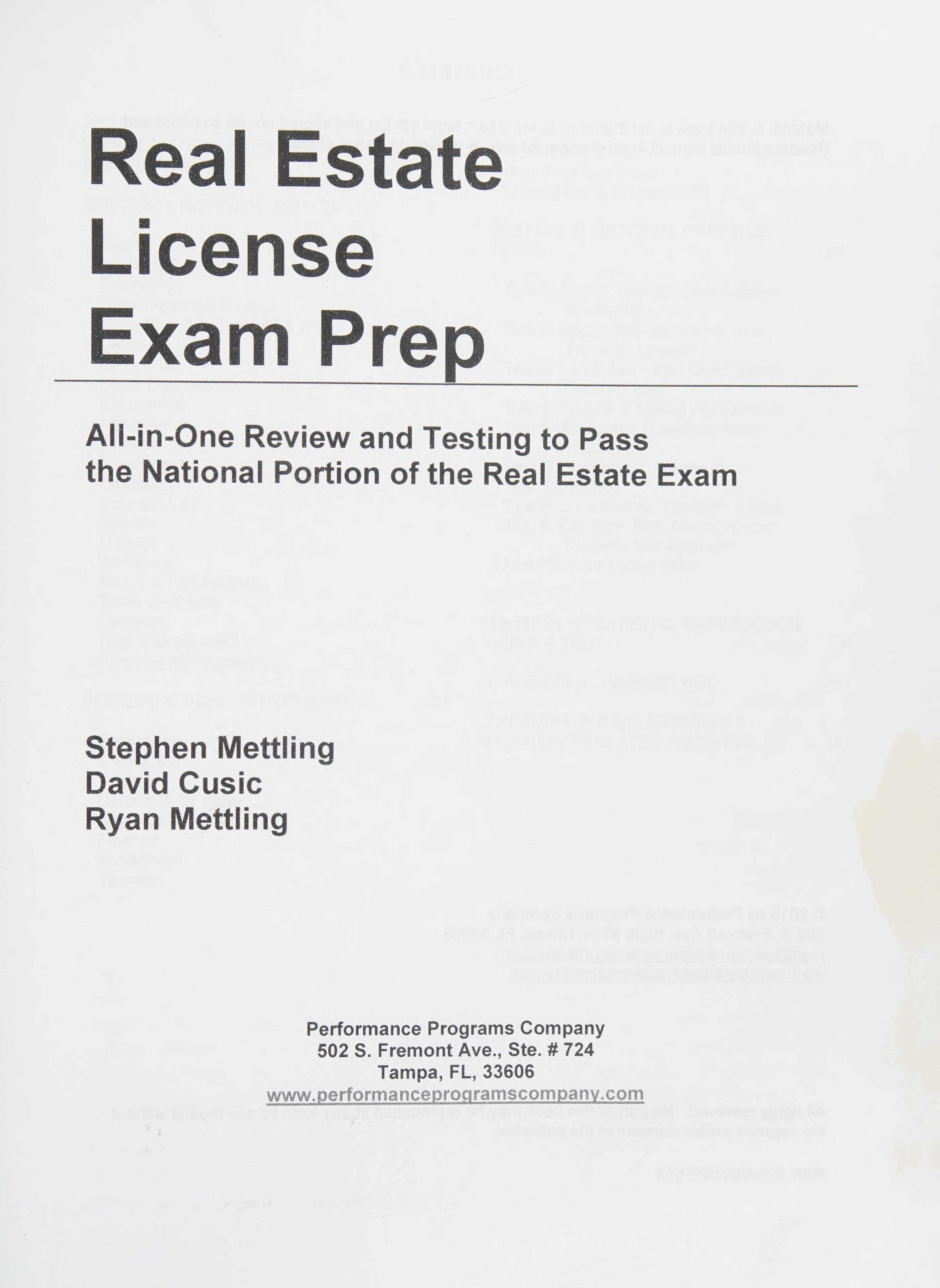 Real estate license exam prep