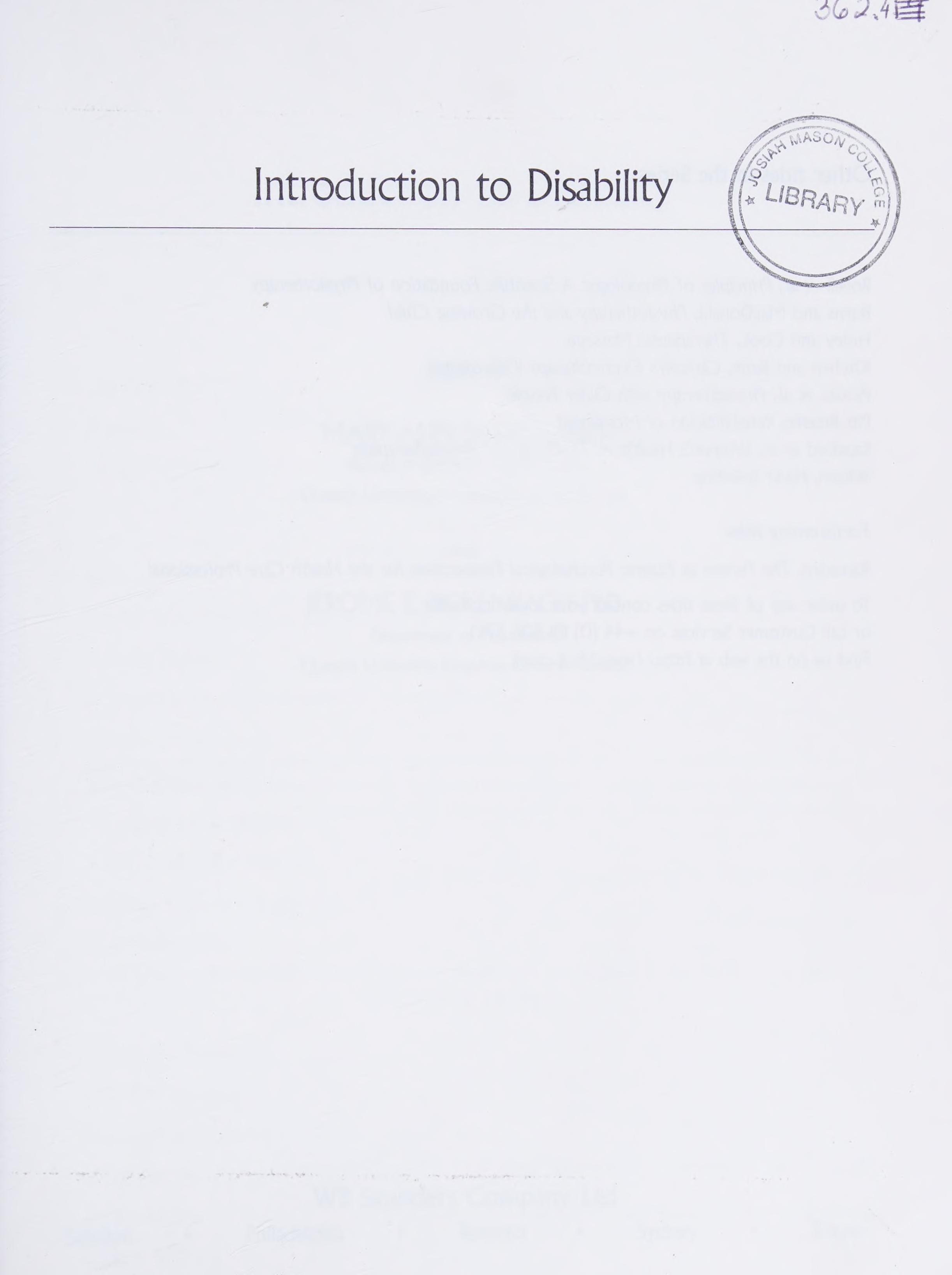 Introduction to Disability