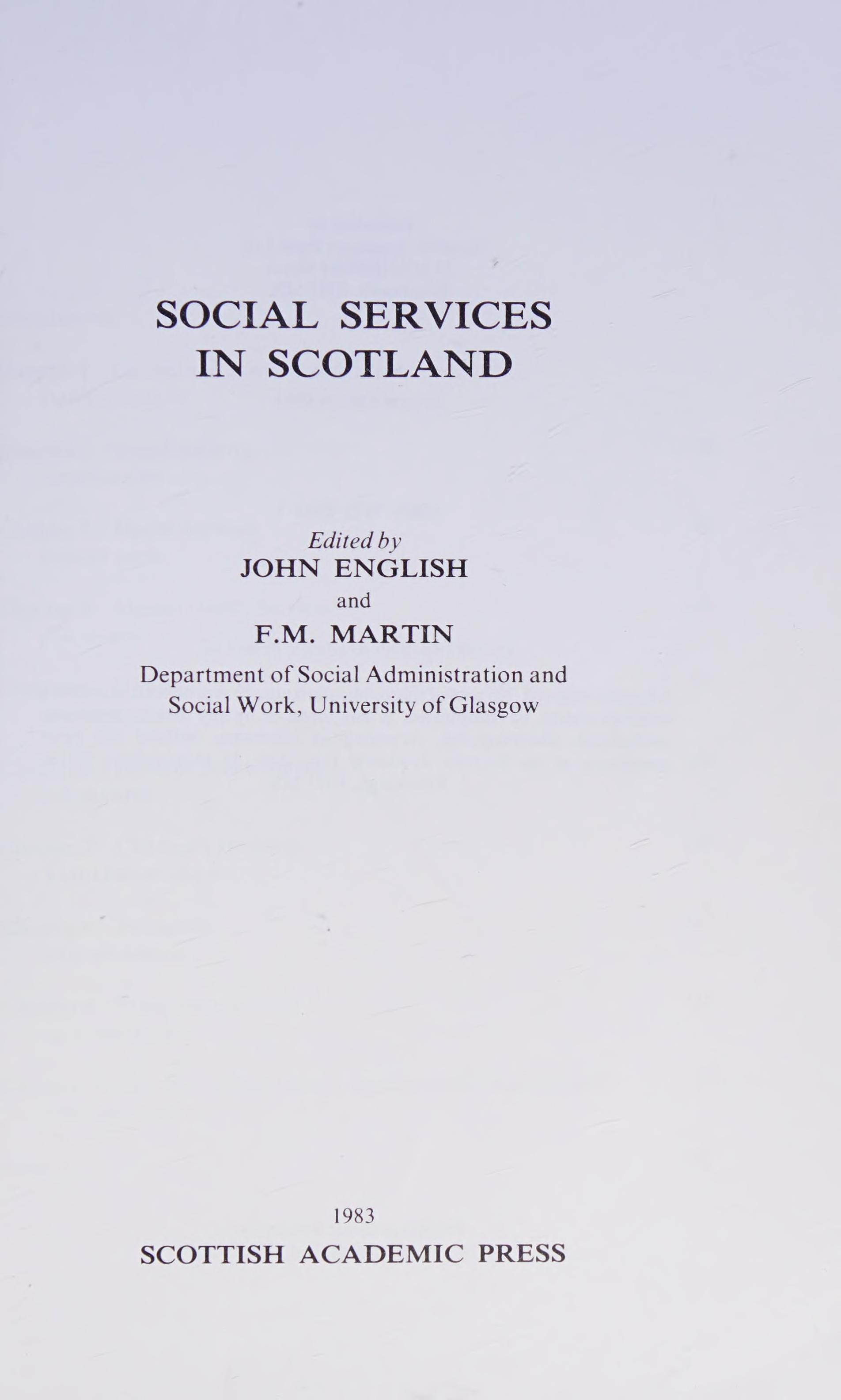 Social Services in Scotland