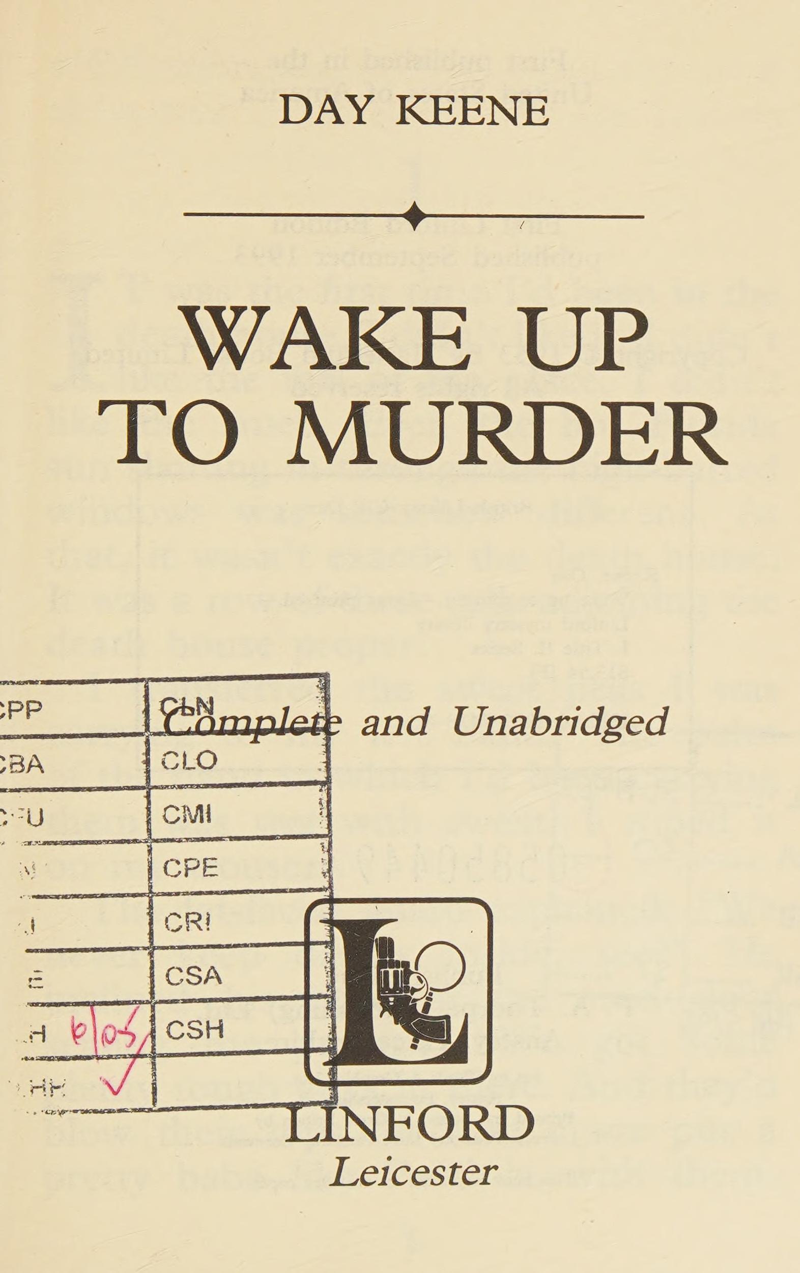 Wake Up To Murder