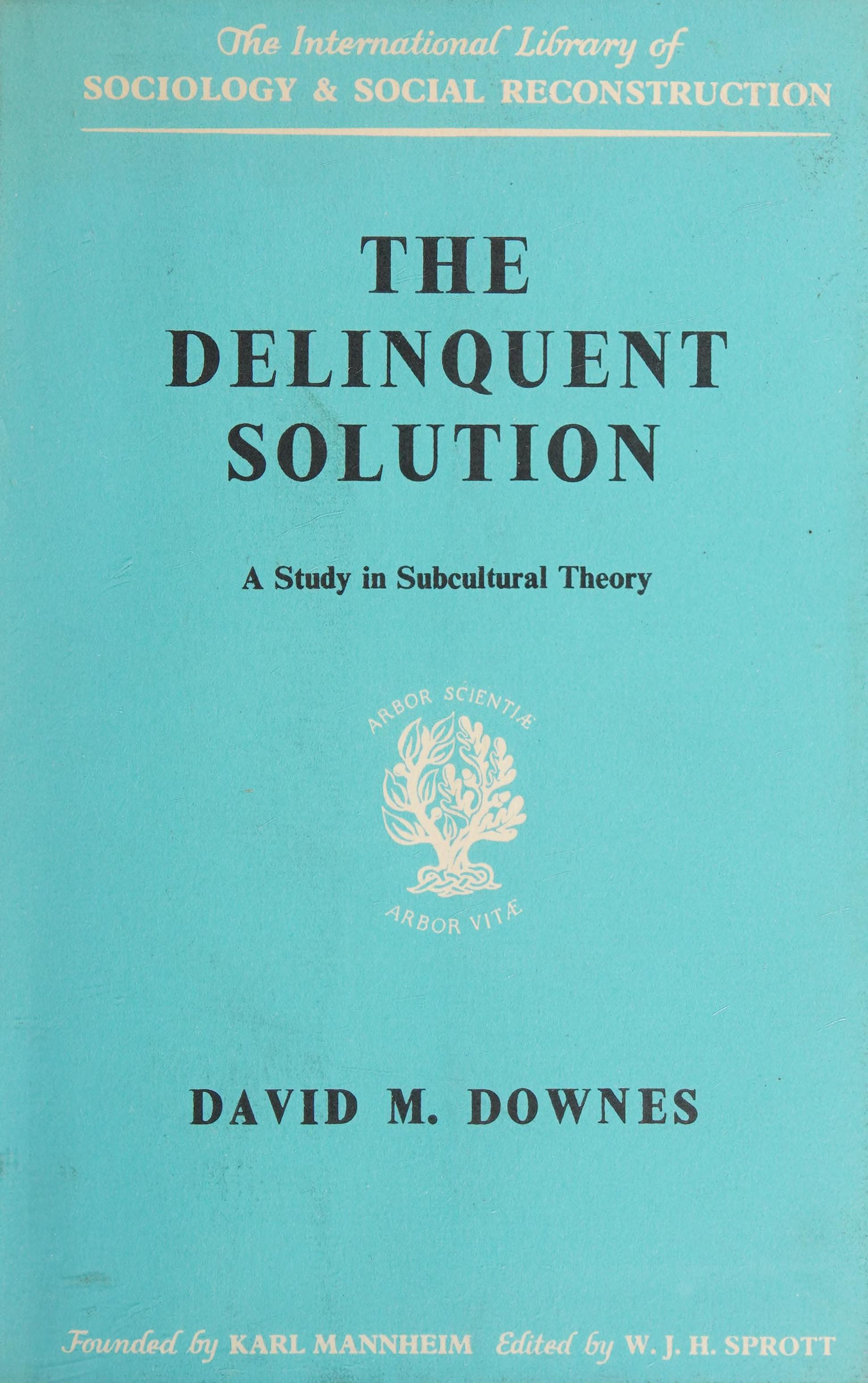 Delinquent Solution: A Study In Sub-Cultural Theory