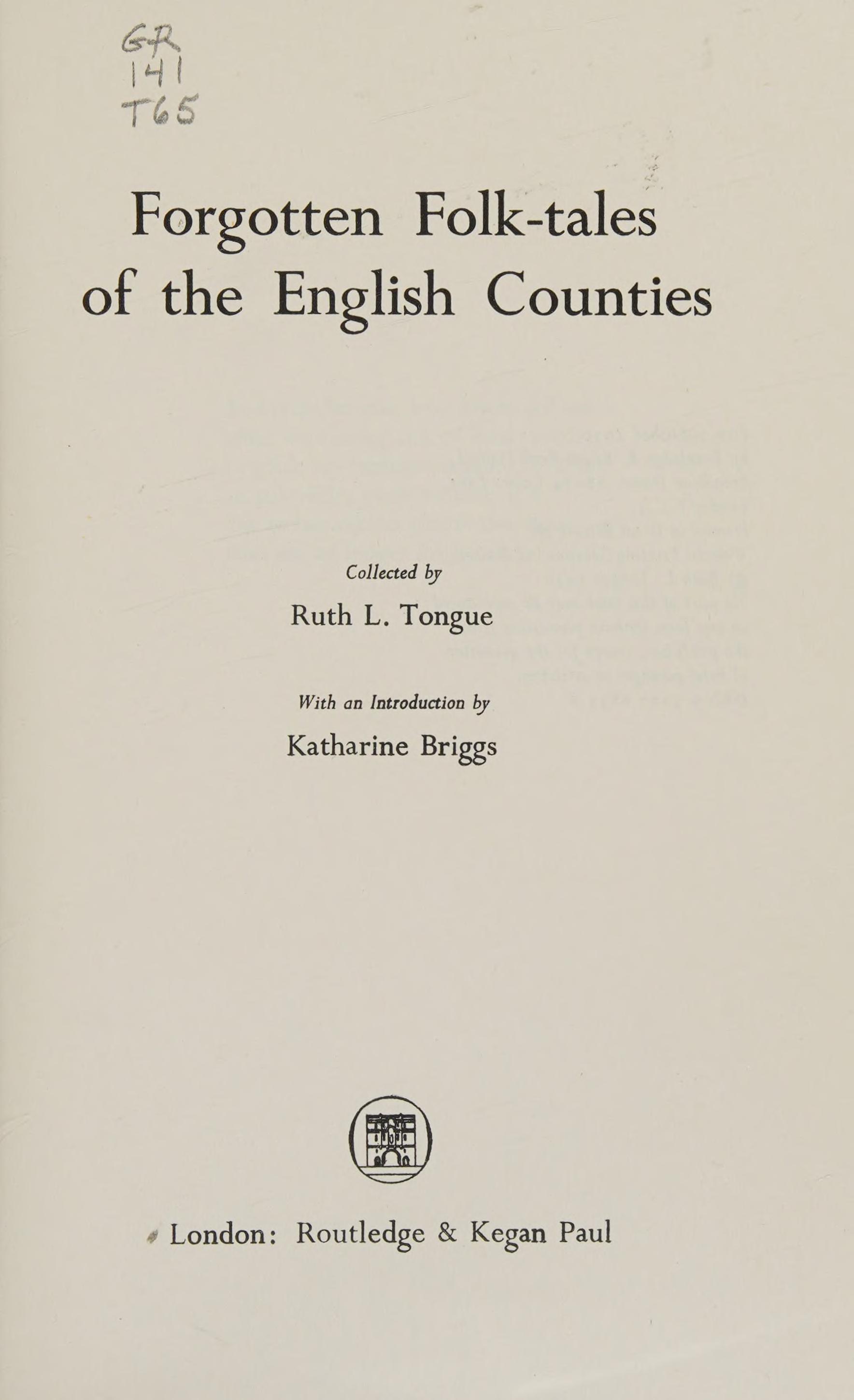 Forgotten Folk Tales of the English Counties