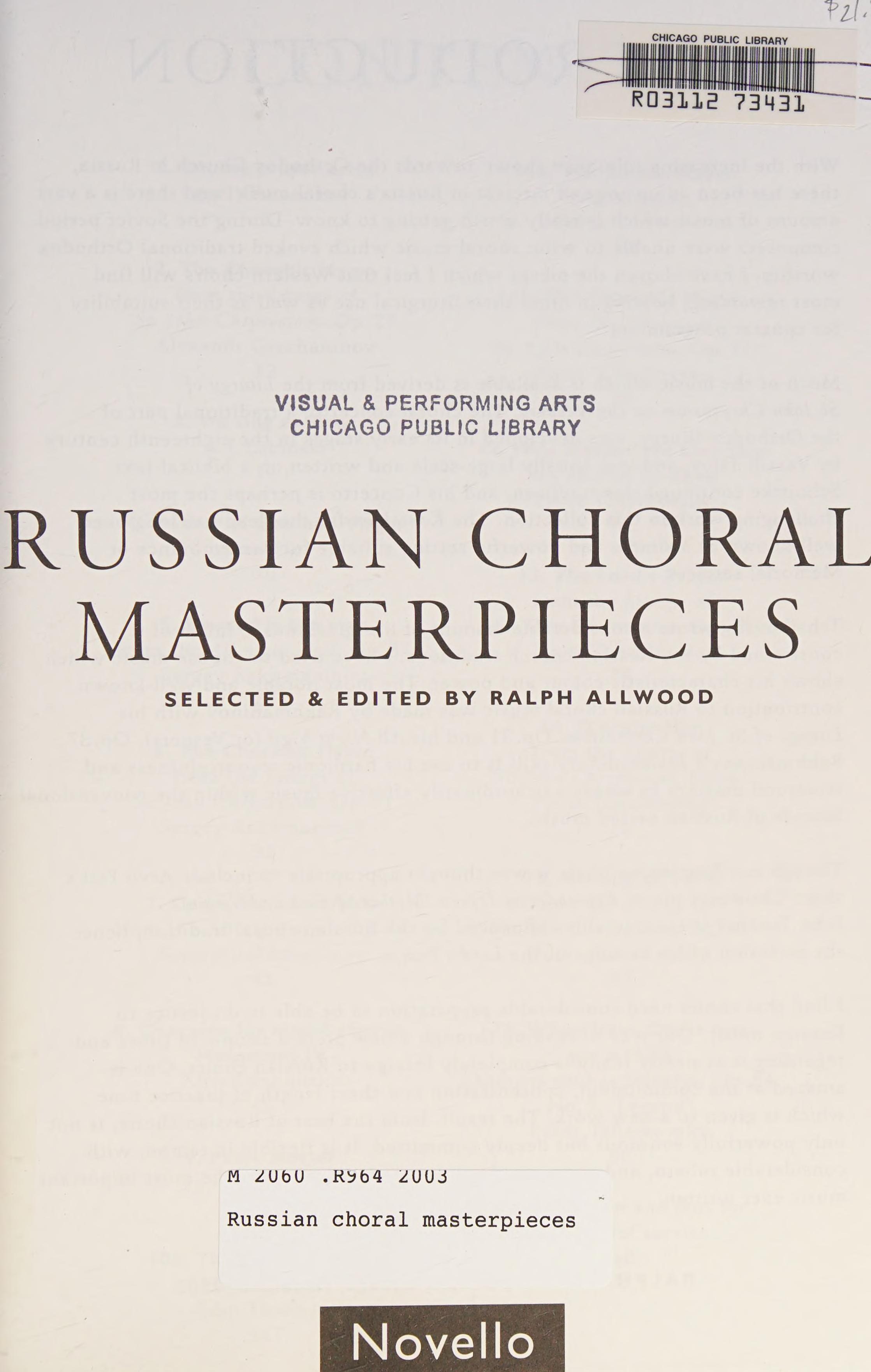 Russian Choral Masterpieces