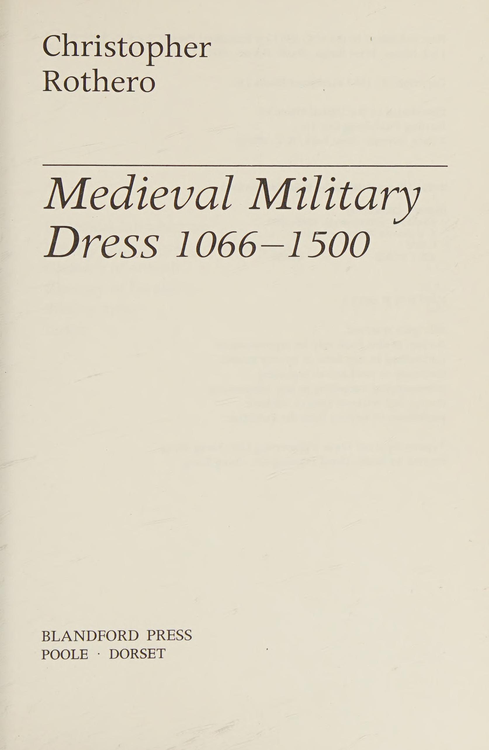 Medieval Military Dress, 1066-1500