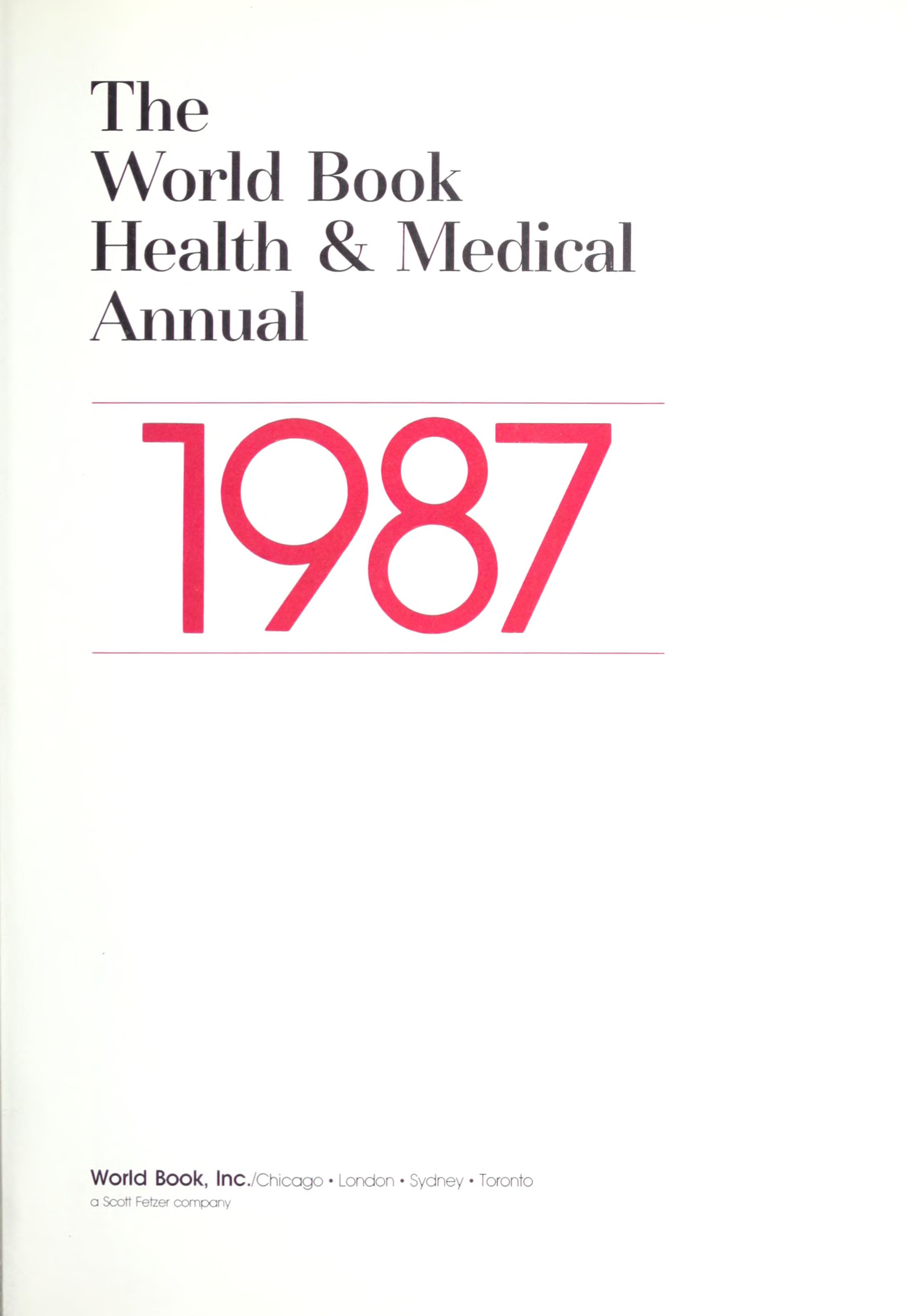 The World Book Health and Medical Annual, 1978