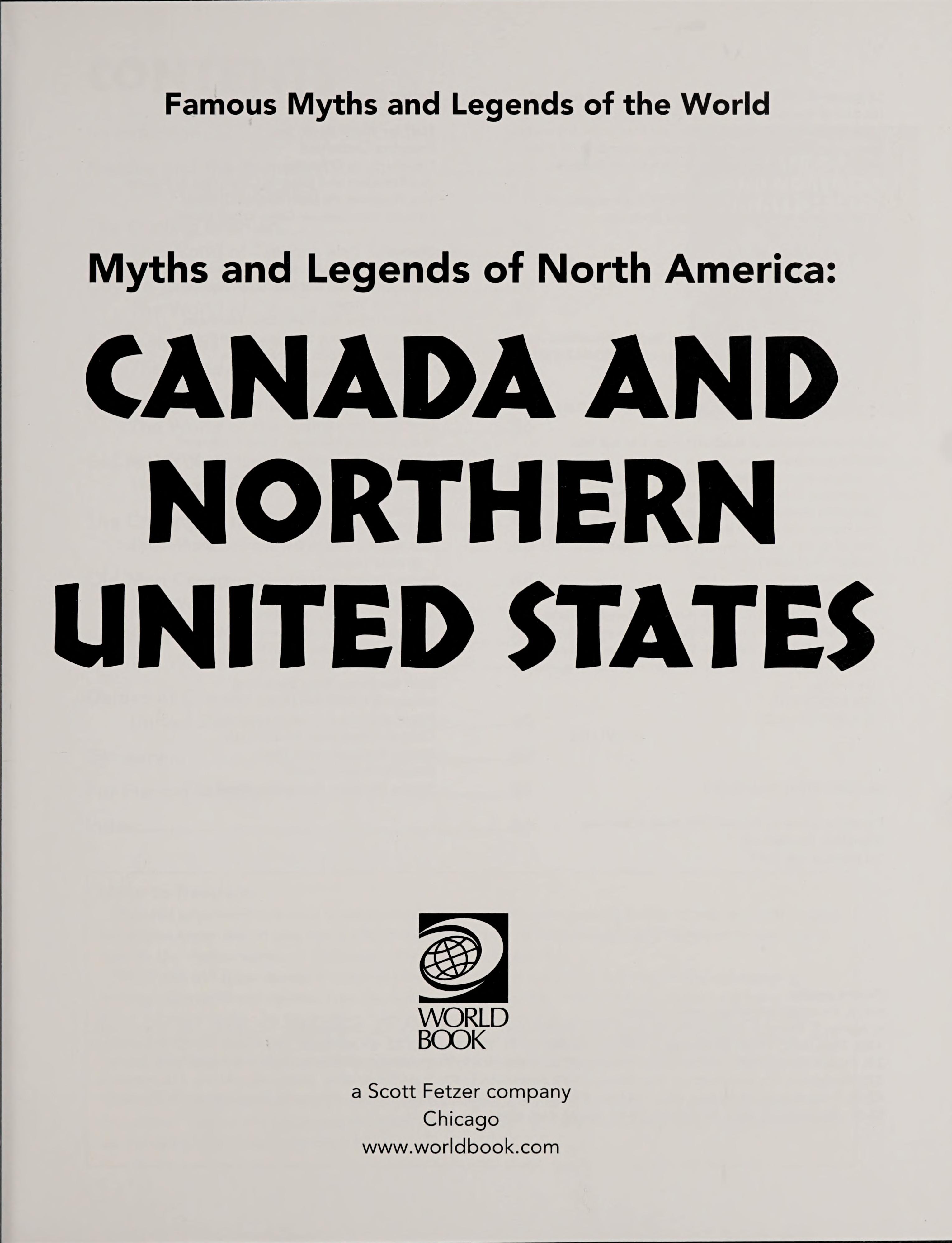 Famous Myths and Legends of Canada and Northern United States