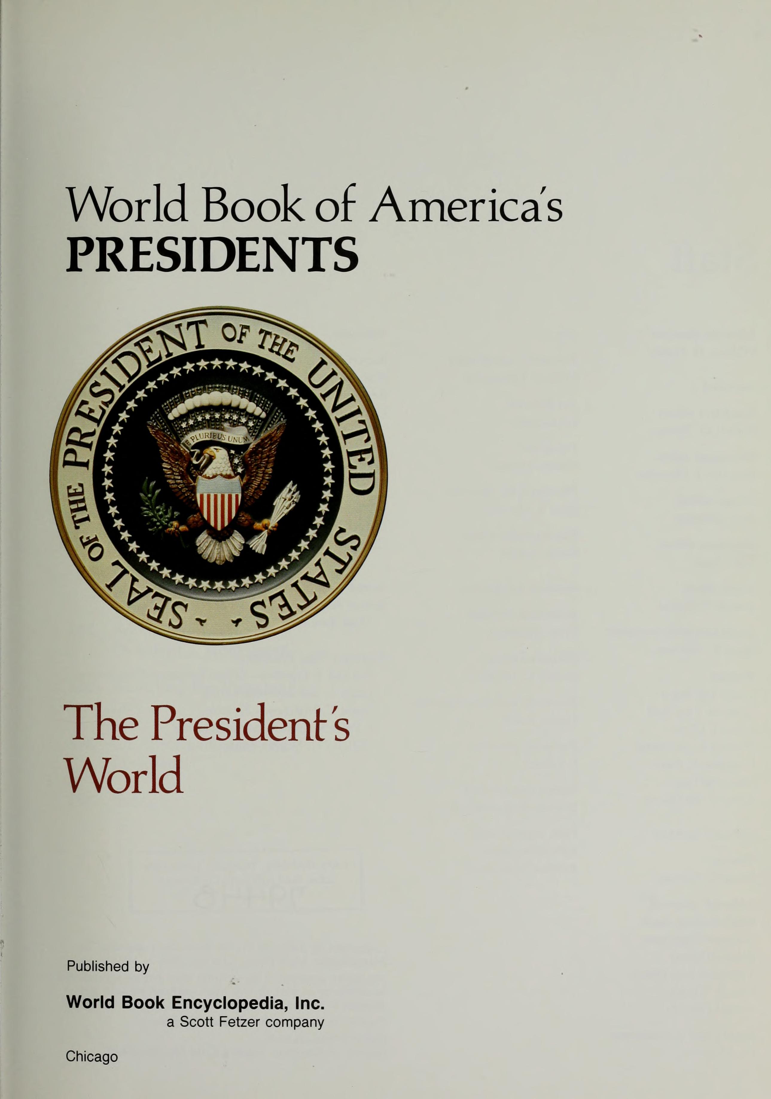 World Book of American's Presidents - Portraits of the Presidents