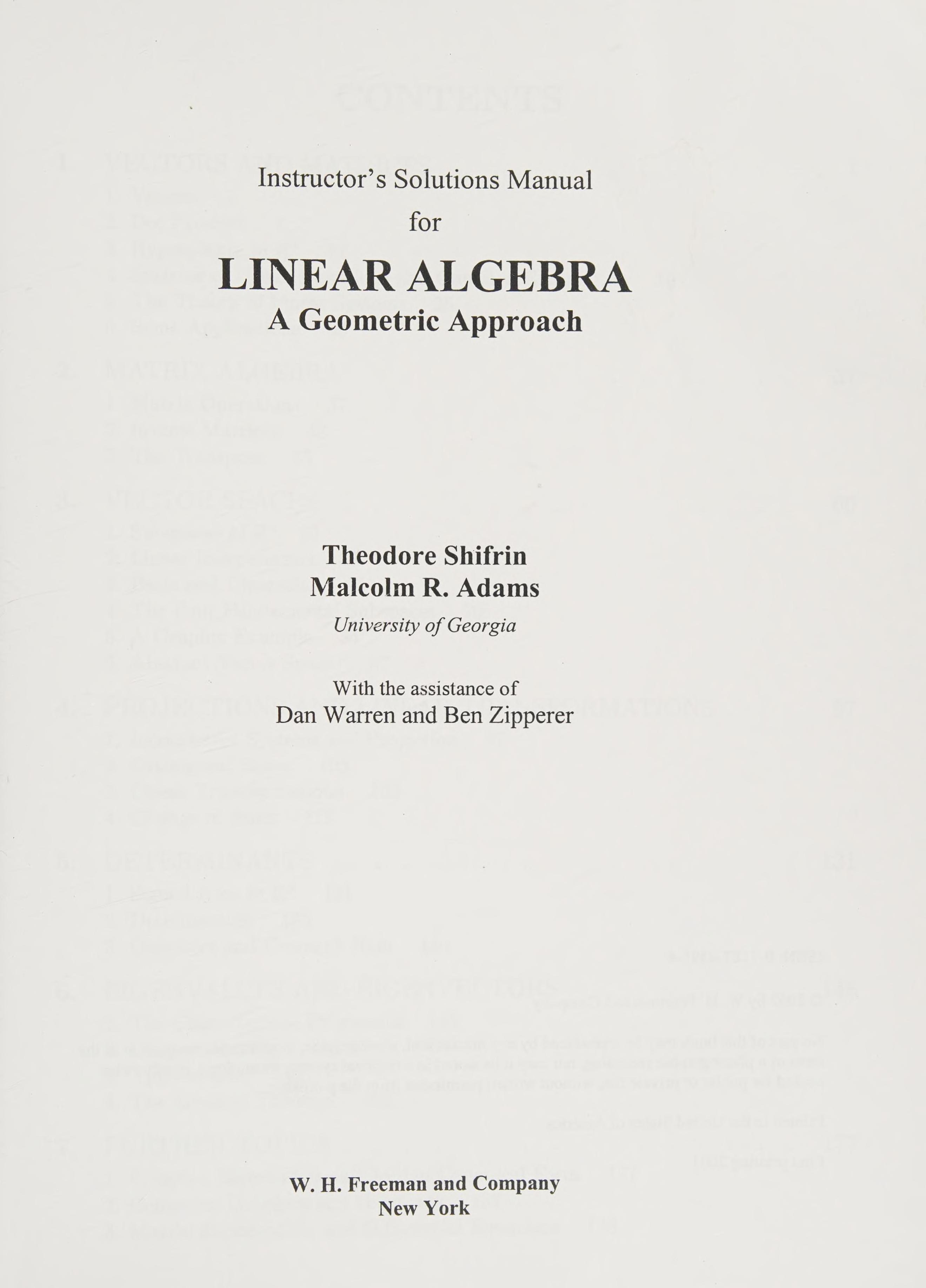 Algebra Linear Solutions Manual