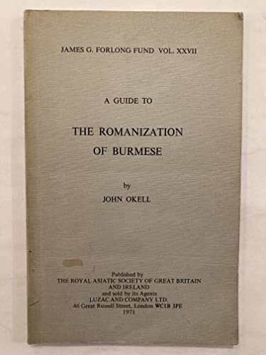 A Guide to the Romanization of Burmese