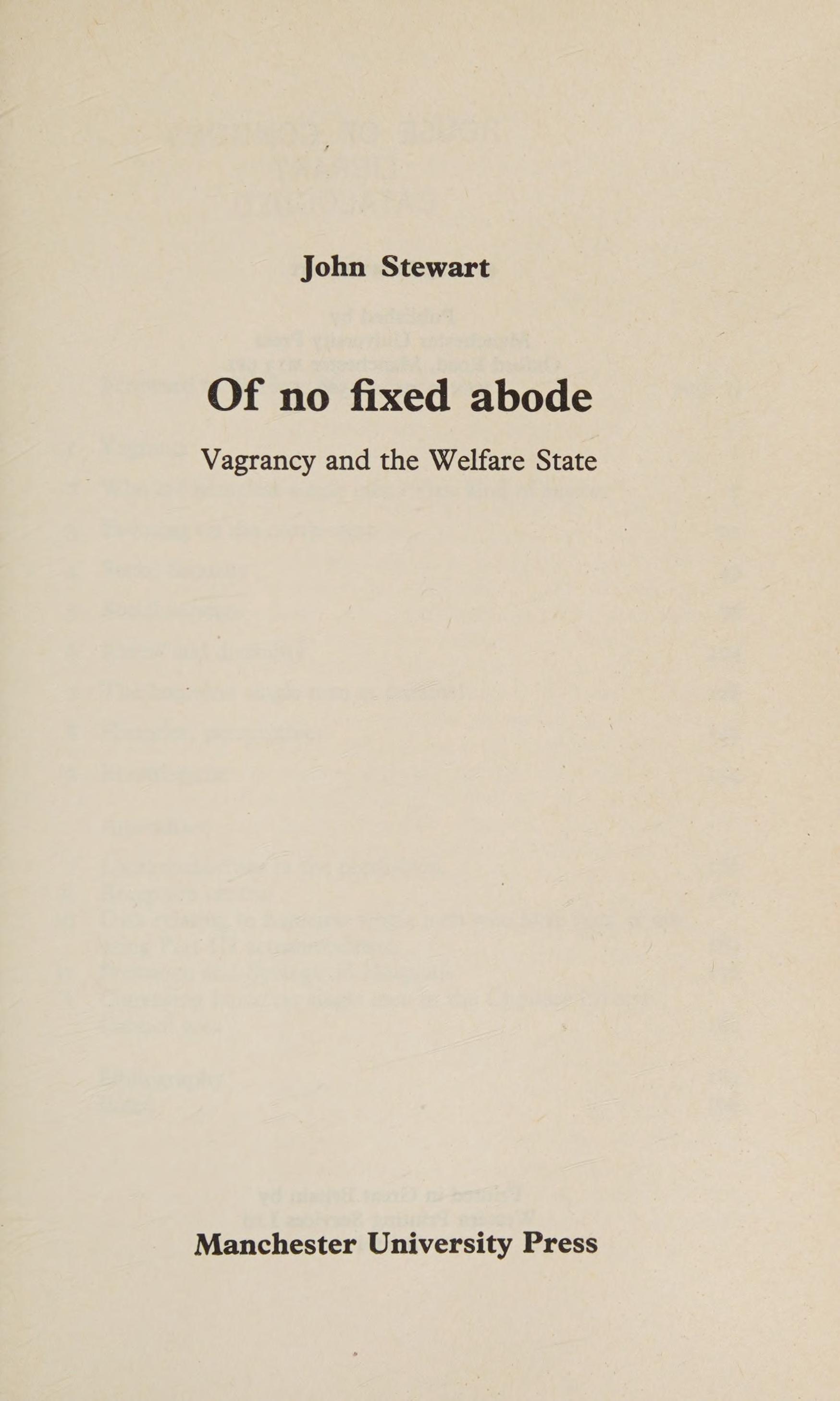 Of No Fixed Abode