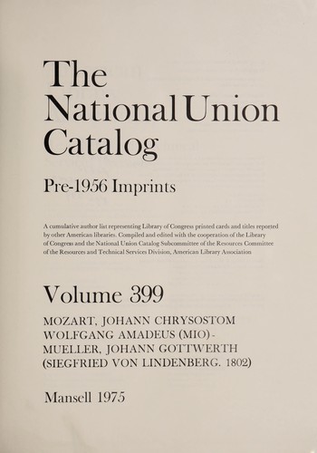 The National Union Catalog, Pre-1956 Imprints