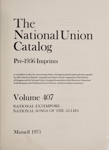 National Union Catalog