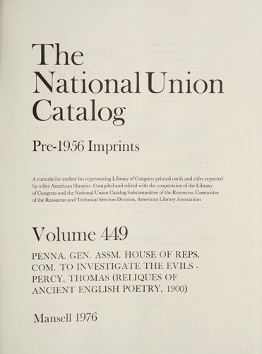 The National Union Catalog, Pre-1956 Imprints