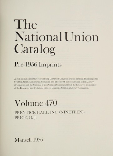 The National Union Catalog, Pre-1956 Imprints