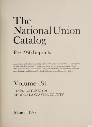 The National Union Catalog, Pre-1956 Imprints
