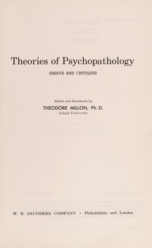 Theories Of Psychopathology
