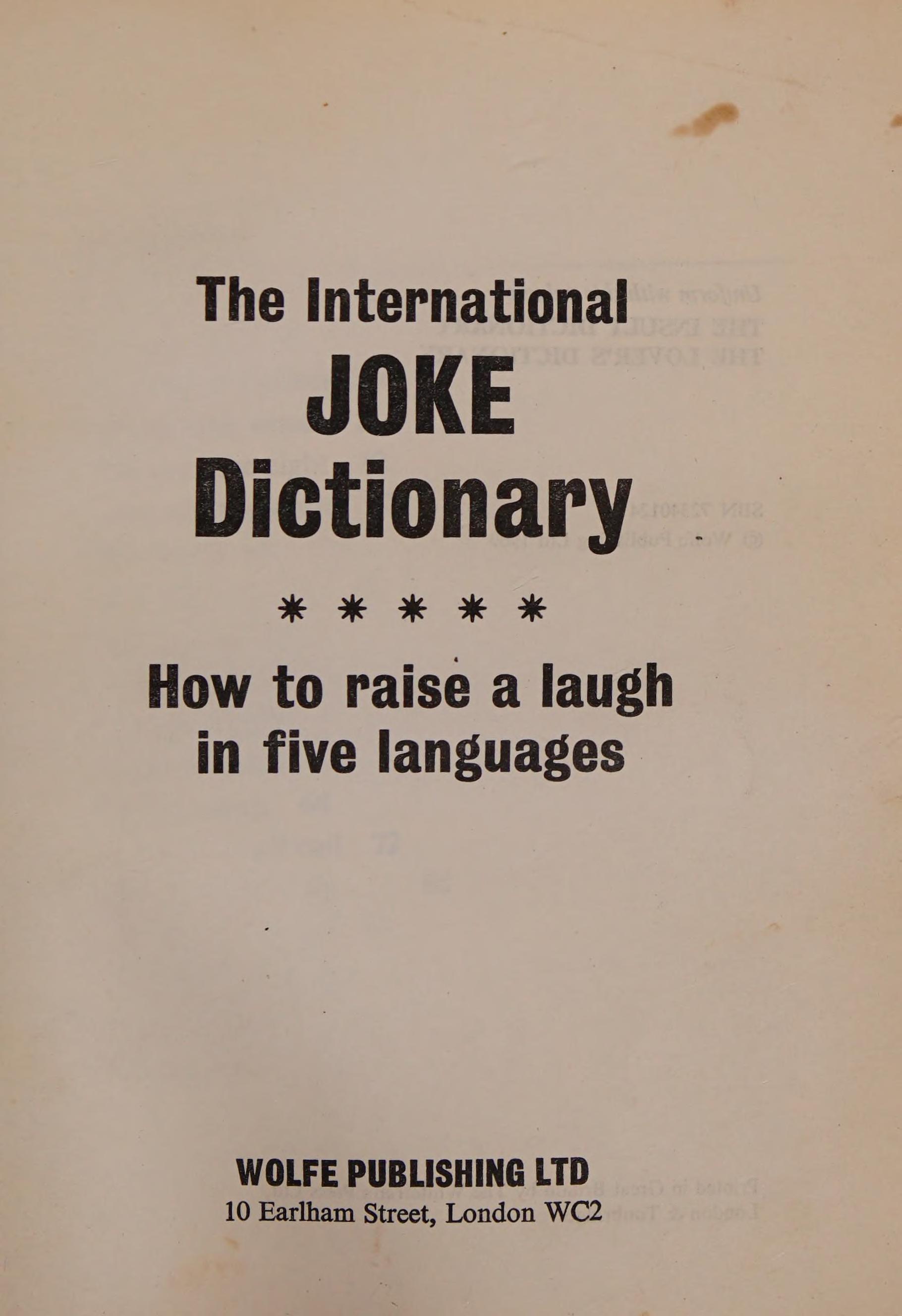 International Joke Dictionary