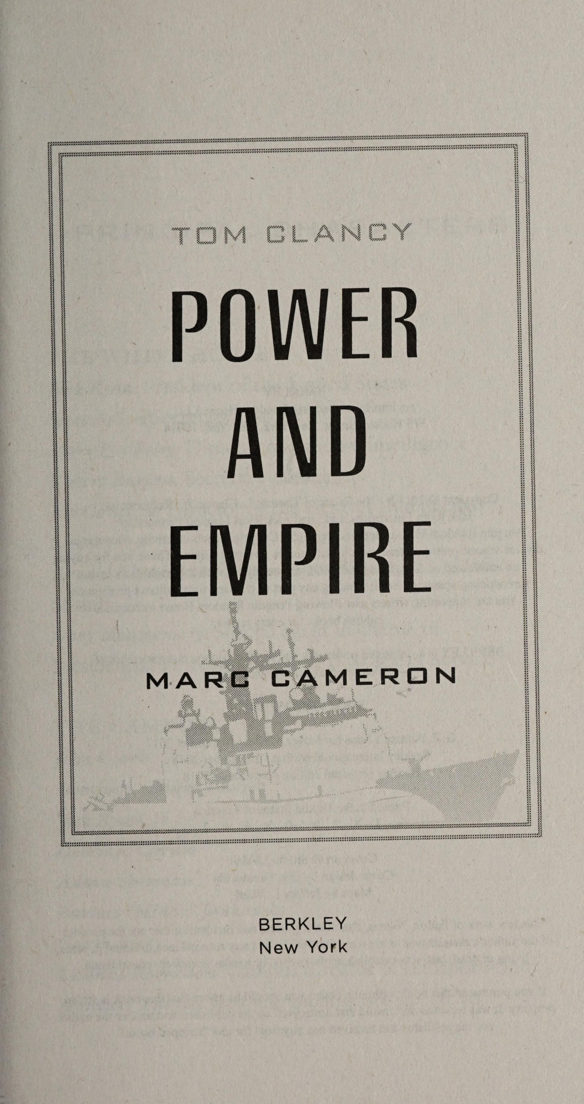 Tom Clancy Power and Empire by Marc Cameron, ISBN 9780735215917