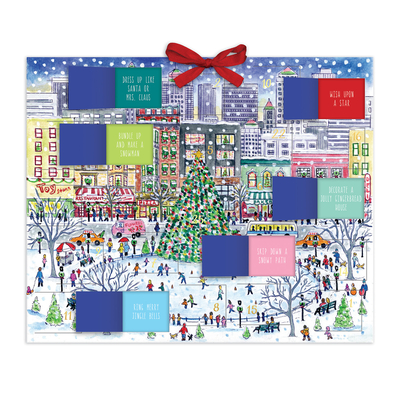 Michael Storrings Snowscape Advent Calendar, 14” X 17” – Christmas Countdown with 25 Window Flaps with Fun Holiday Activity Ideas, Embellished with Glitter & Foil, Makes a Great Holiday Gift Idea