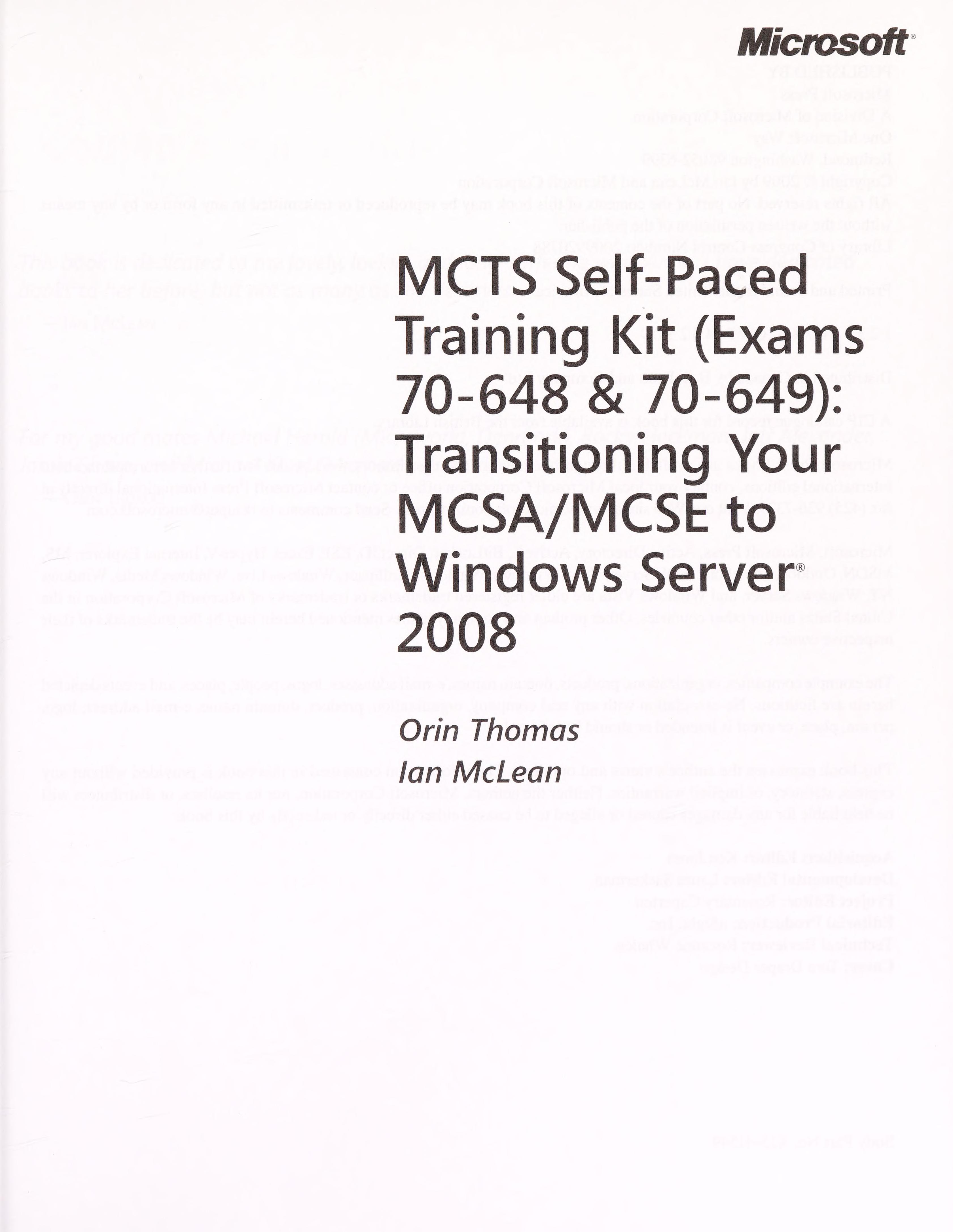 MCTS Self-Paced Training Kit (Exams 70-648 &Amp; 70-649)