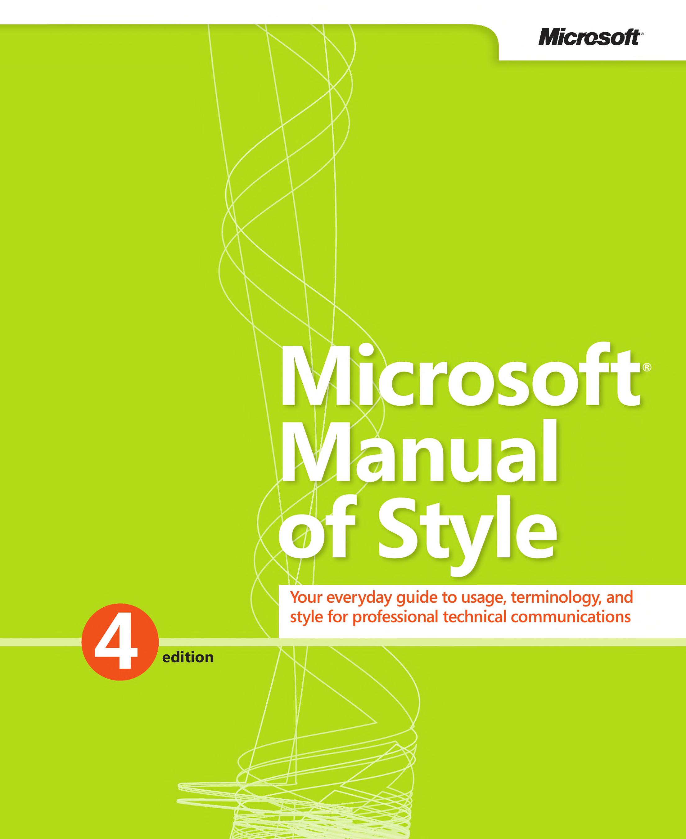 Microsoft Manual of Style