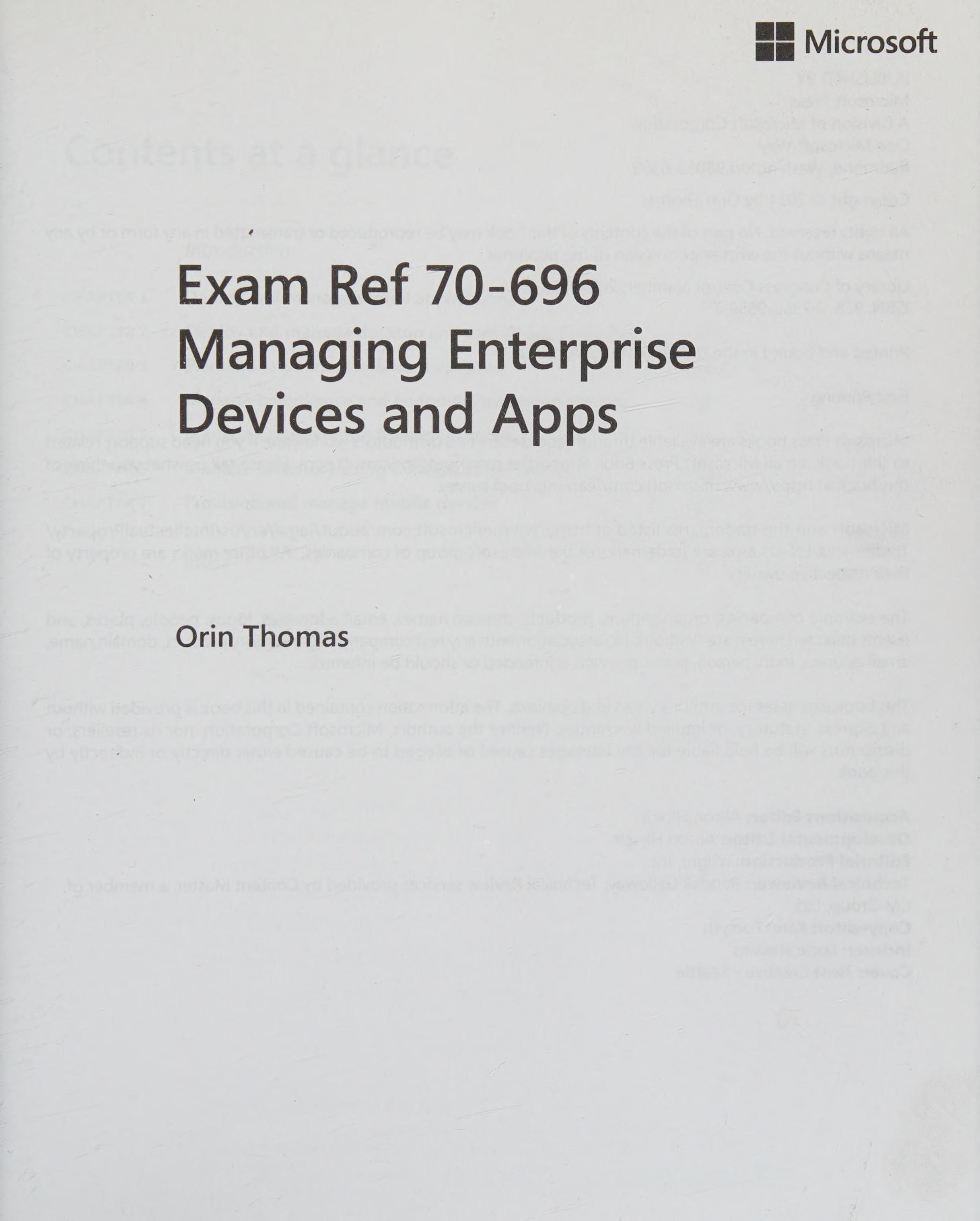 Exam Ref 70-696 Managing Enterprise Devices and Apps
