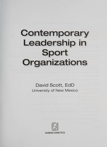 Contemporary Leadership in Sport Organizations