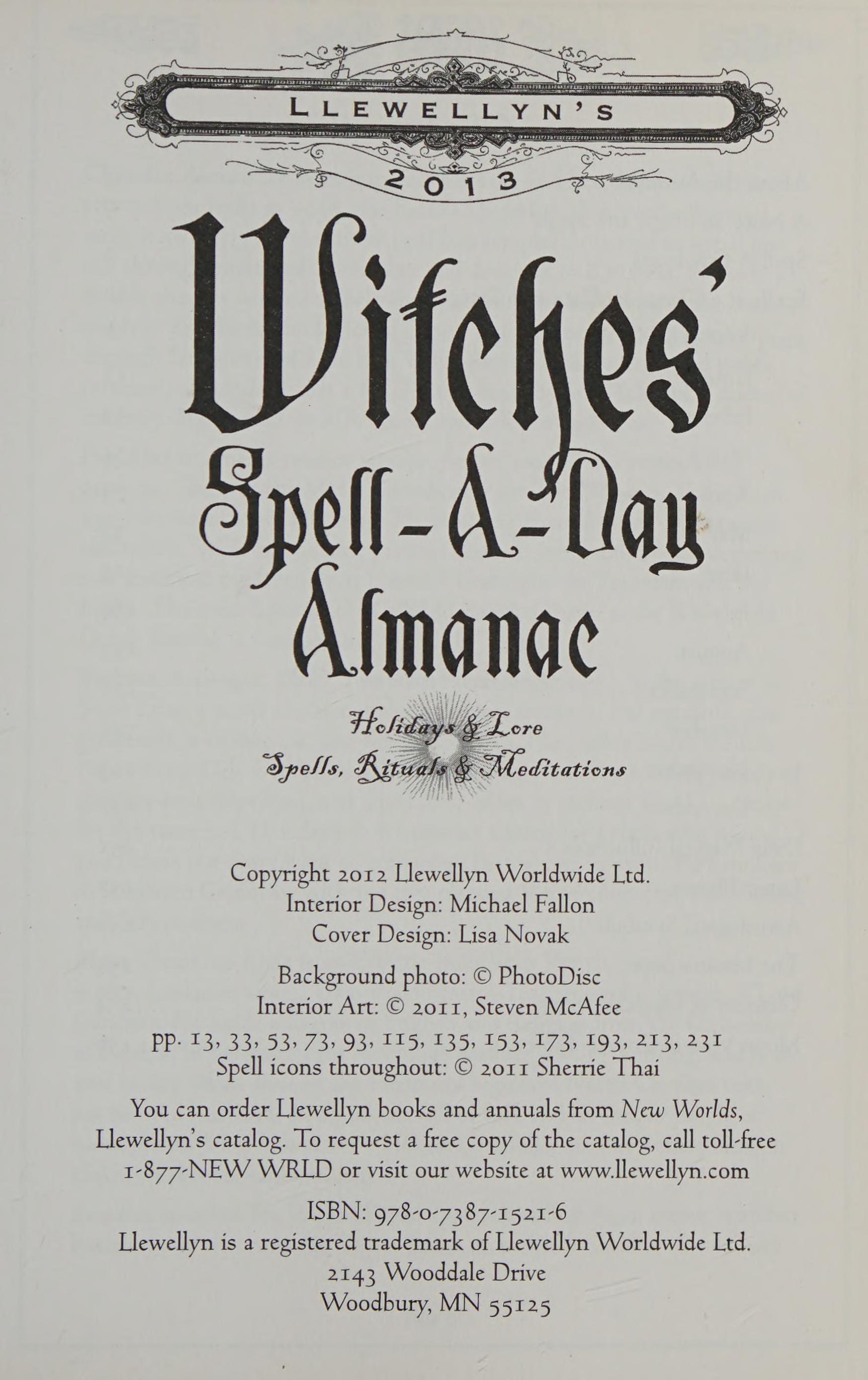Llewellyn s 2013 witches spell a day almanac