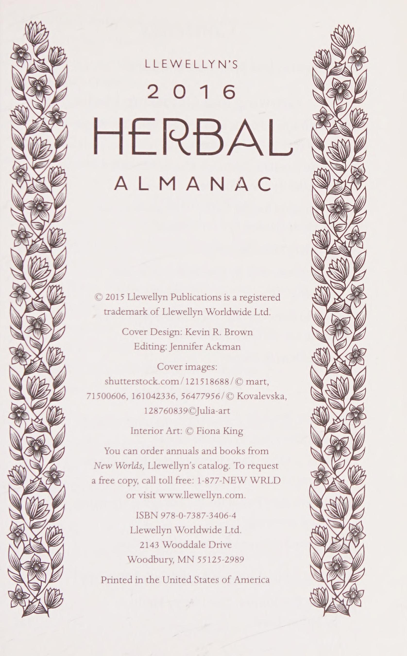 Llewellyn s 2016 Herbal Almanac