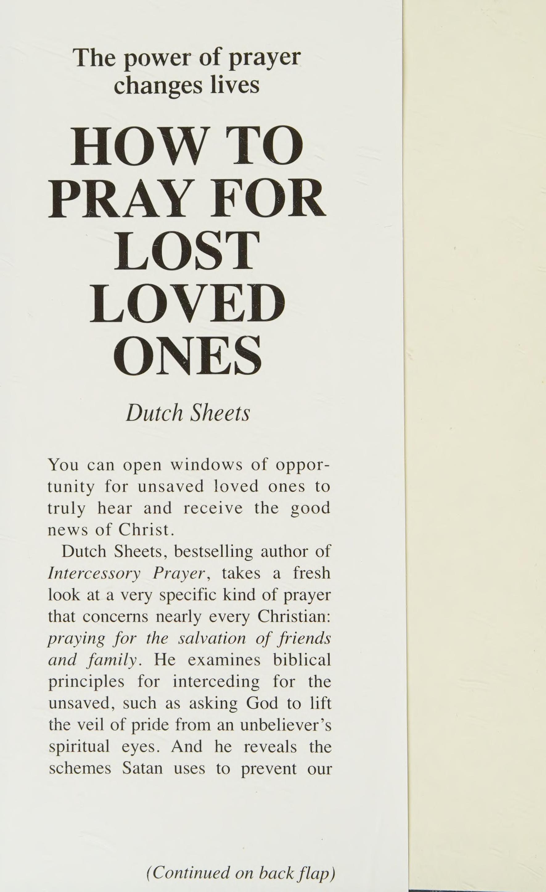 How to Pray for Lost Loved Ones