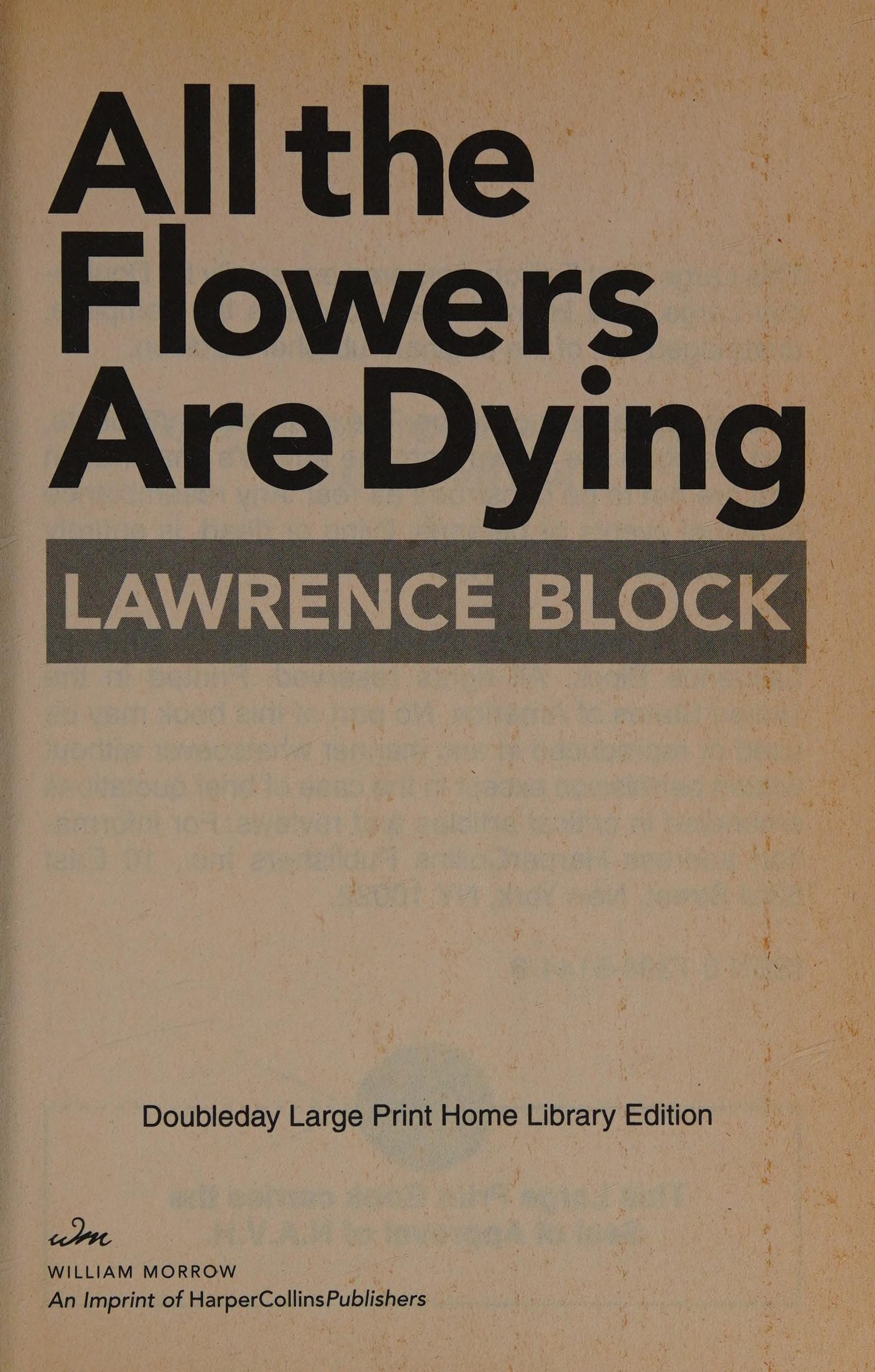 All The Flowers Are Dying