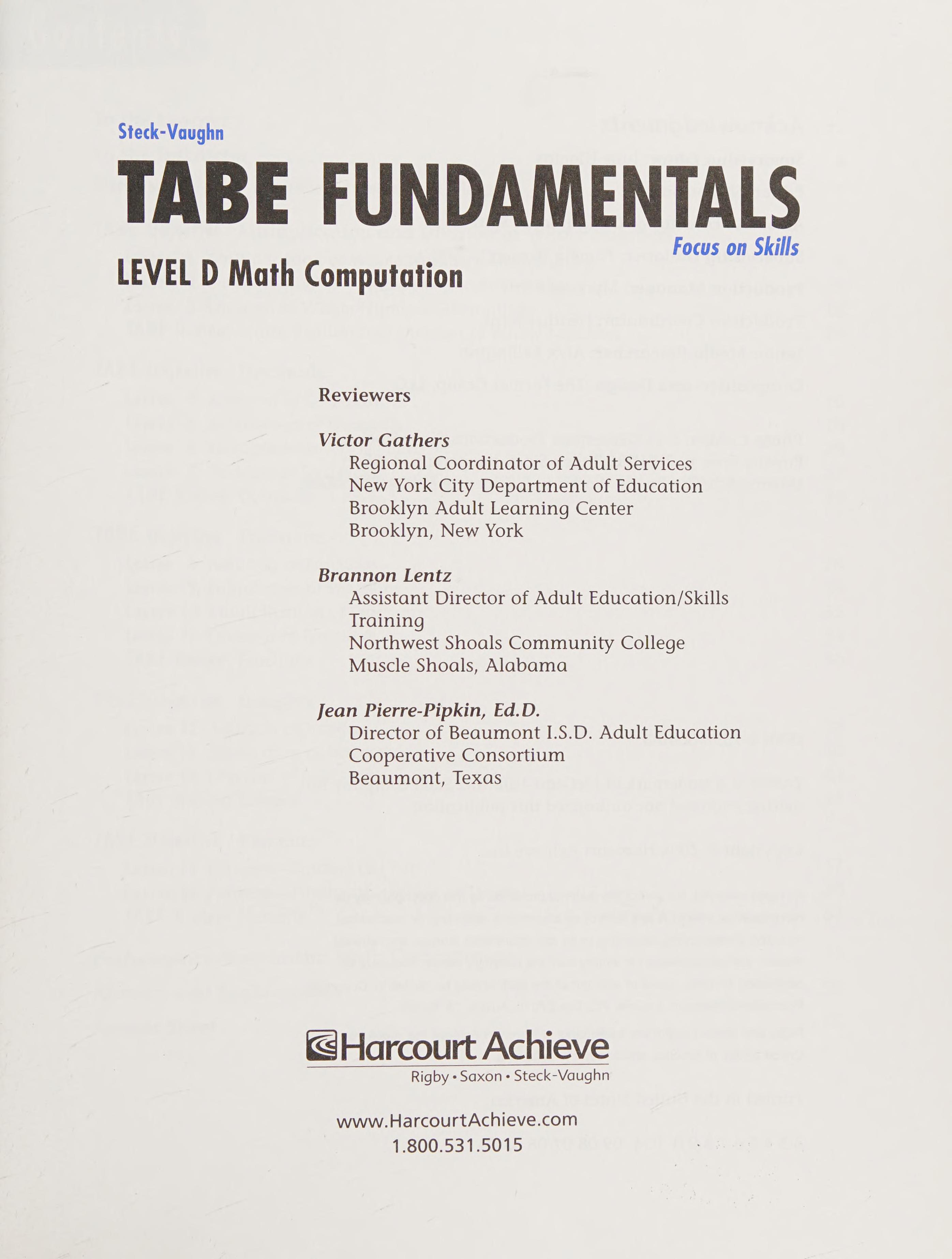 Tabe Computation Math LVL D