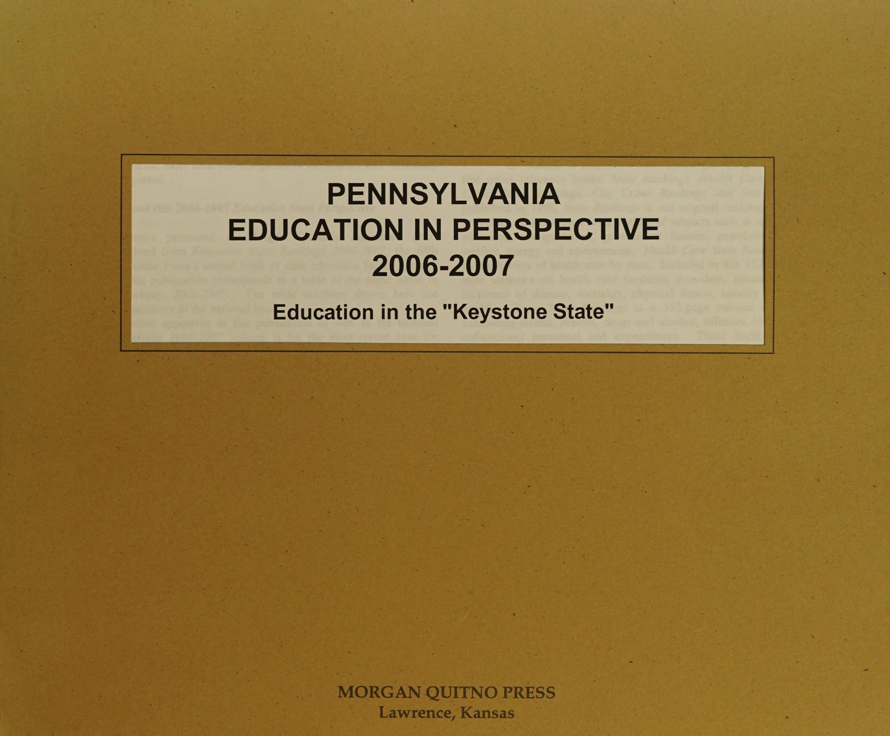 Pennsylvania Education In Perspective 2006-07