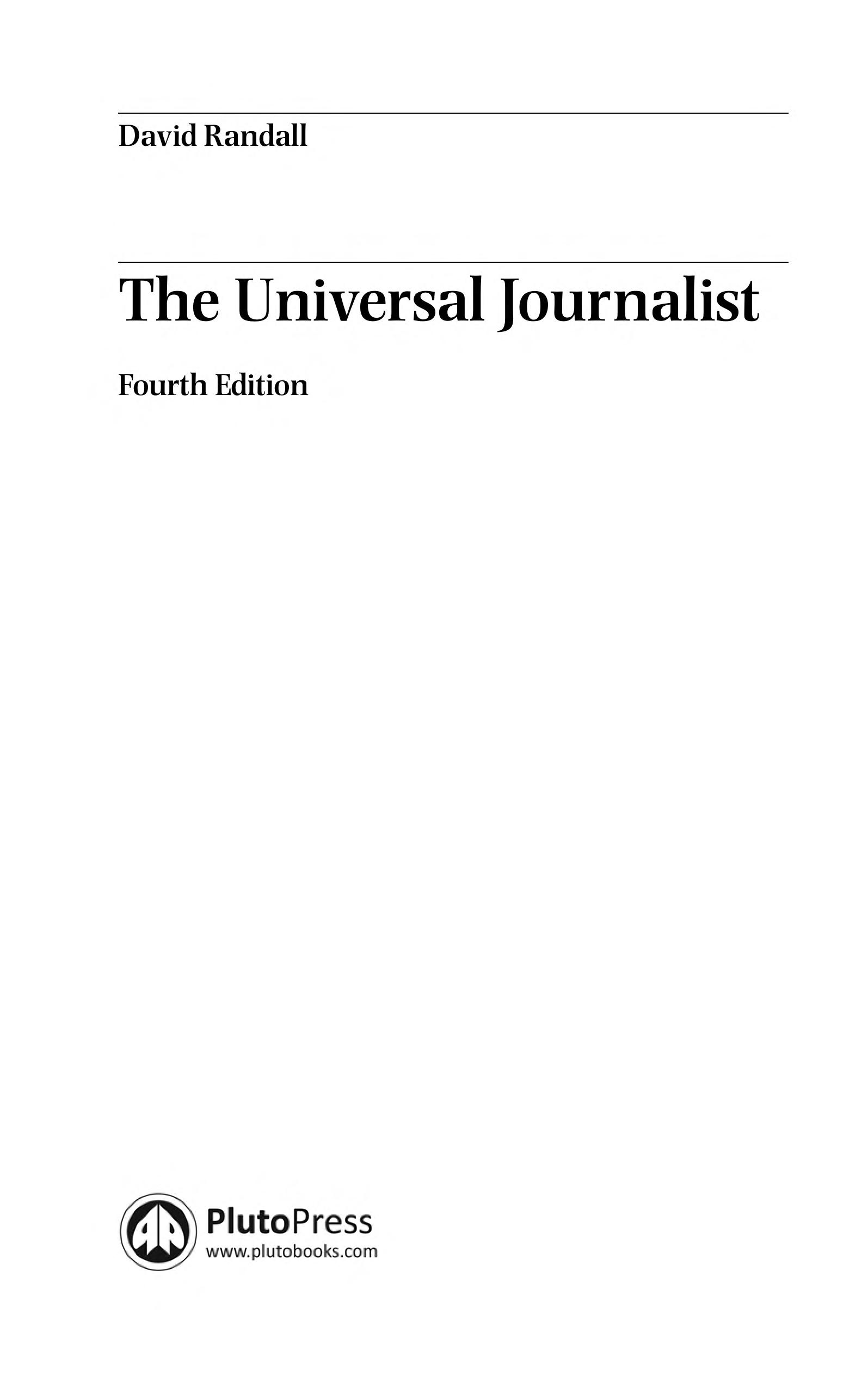 The Universal Journalist