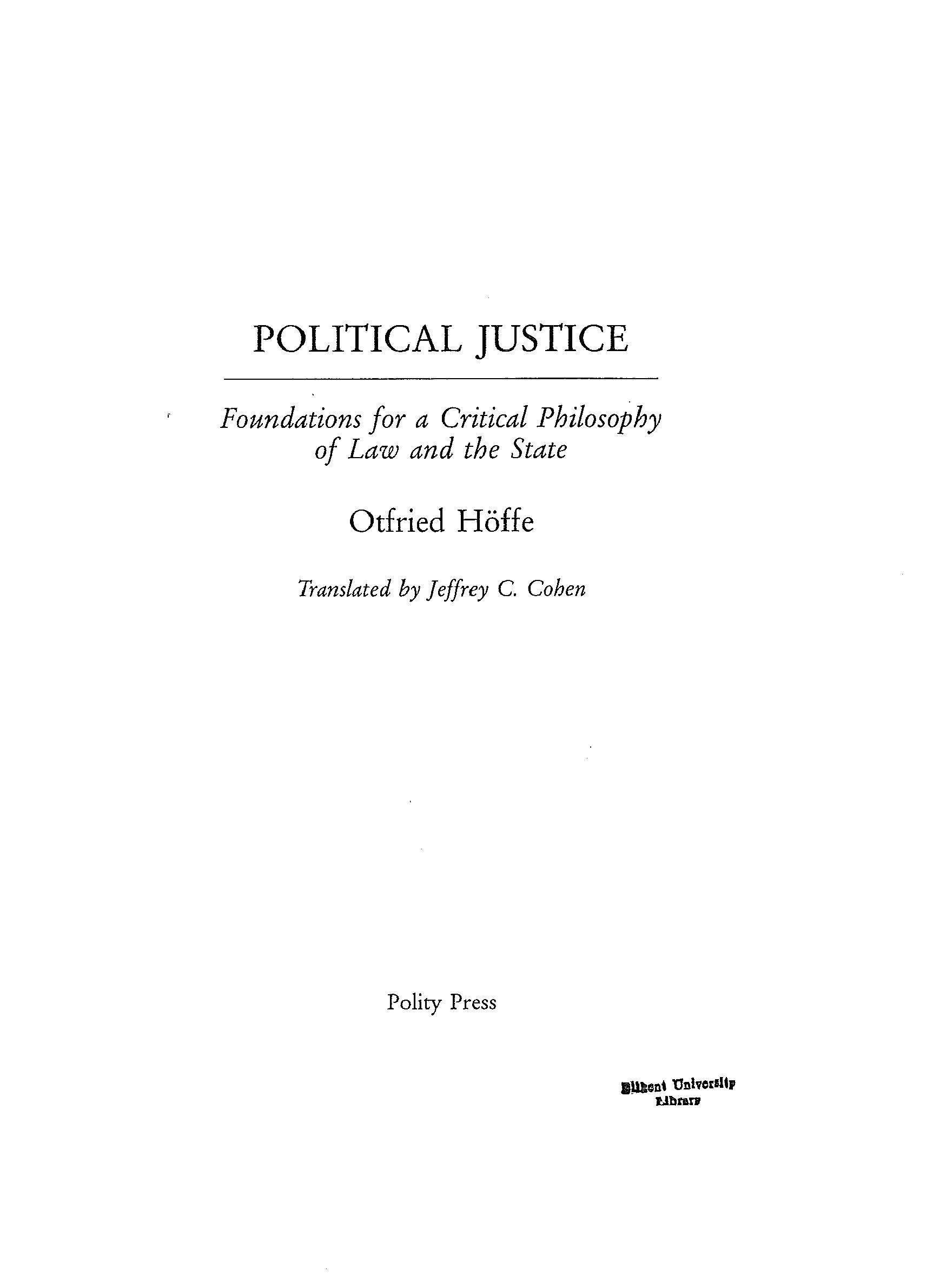 Political Justice