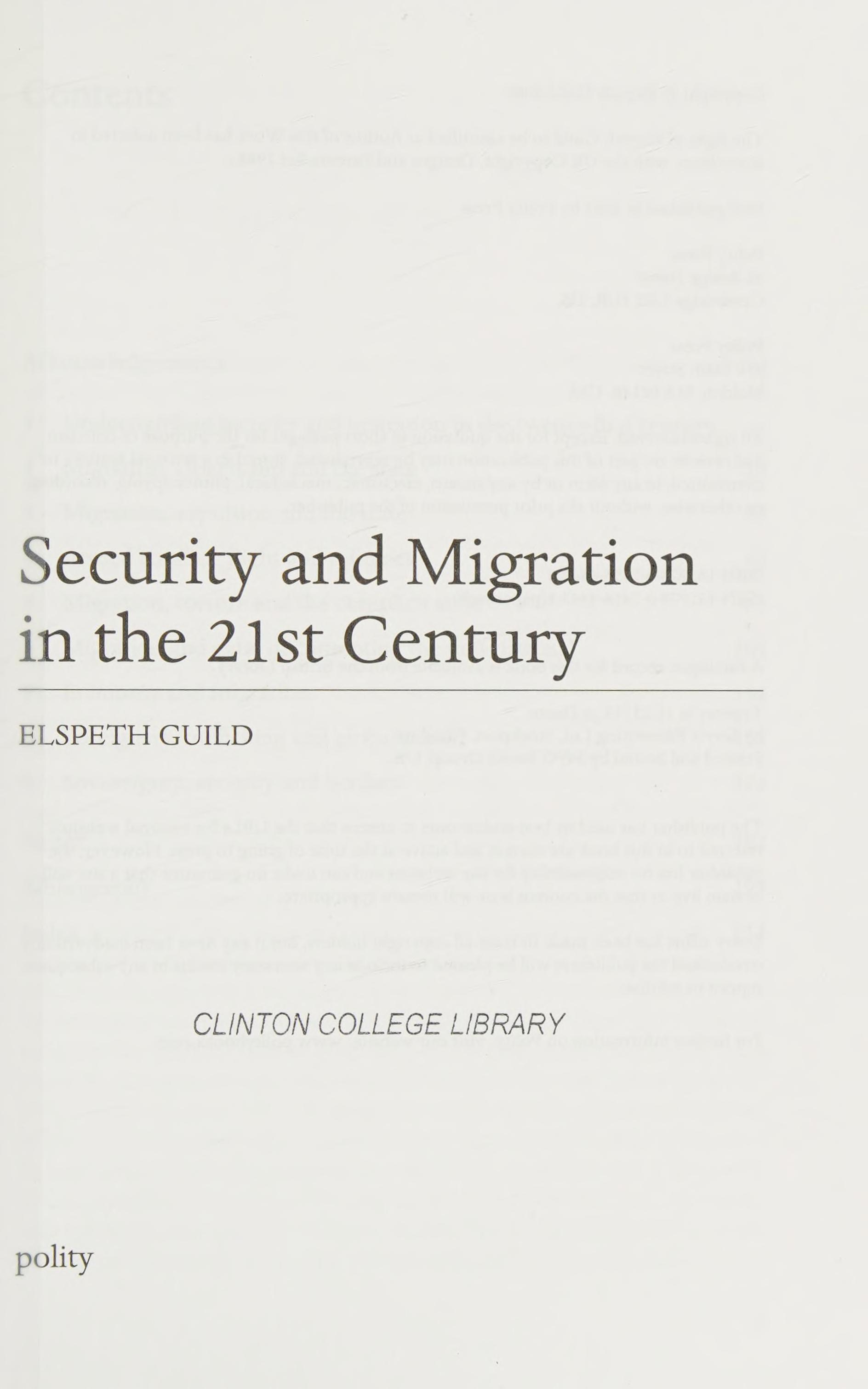 Security and Migration in the 21st Century