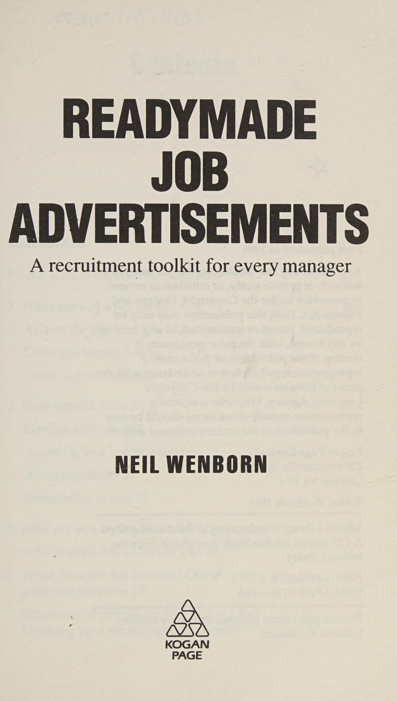 Readymade Job Advertisements