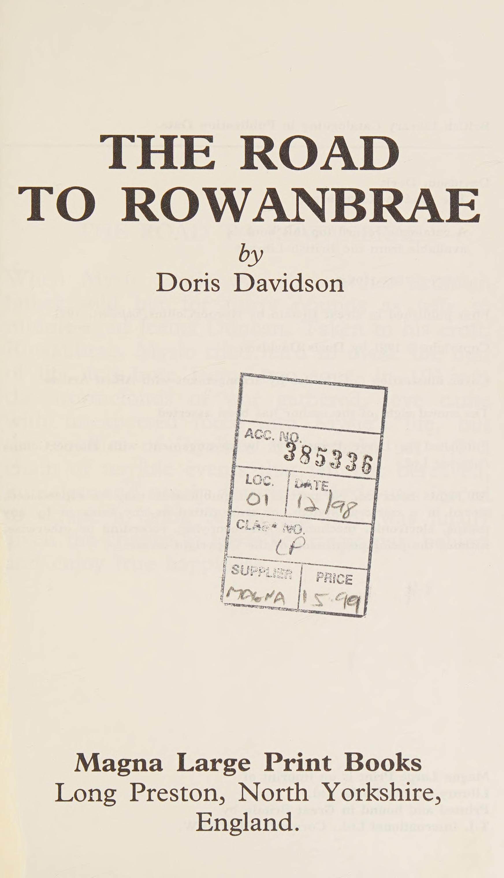 Road to Rowanbrae