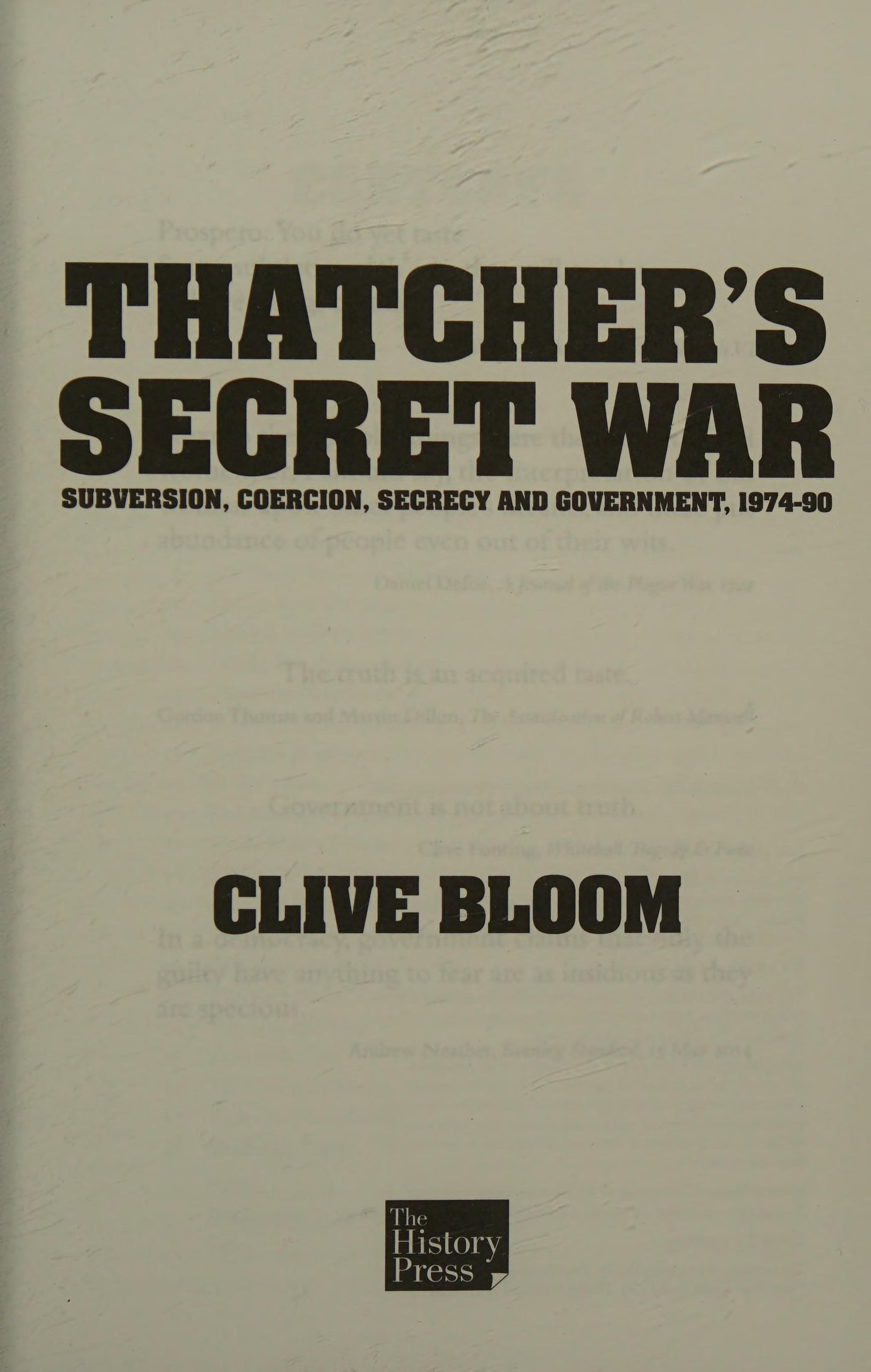 Thatcher's Secret War
